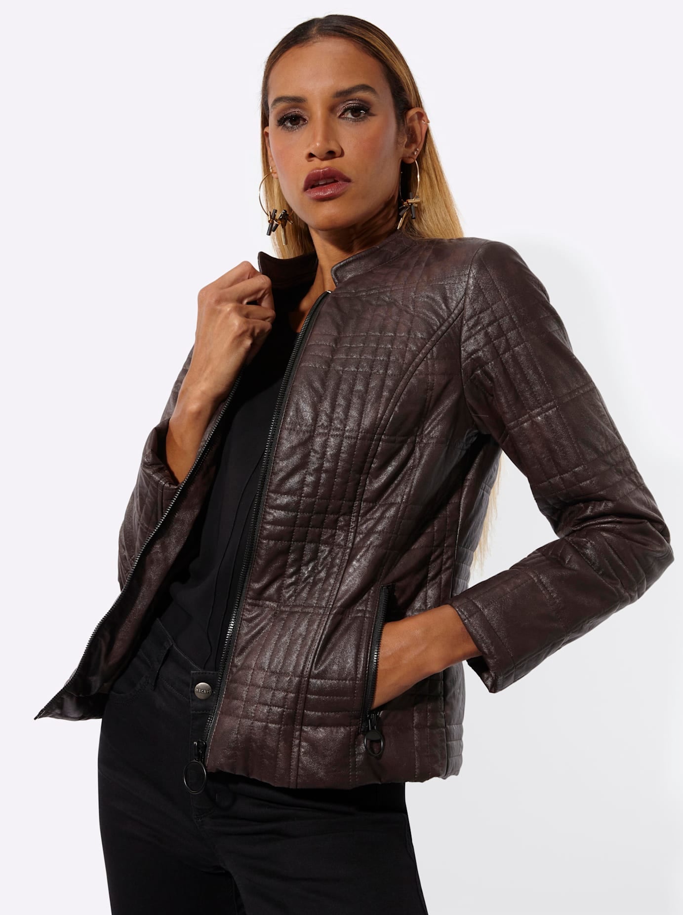 Mainpol Veste blazer »Lederimitat-Blazer«