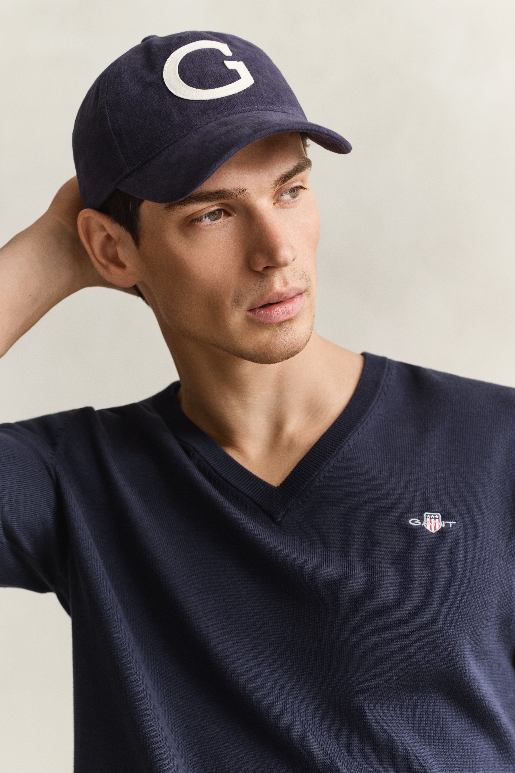 Gant Pull col V »CLASSIC COTTON V-NECK« coupe régulière avec col en V
