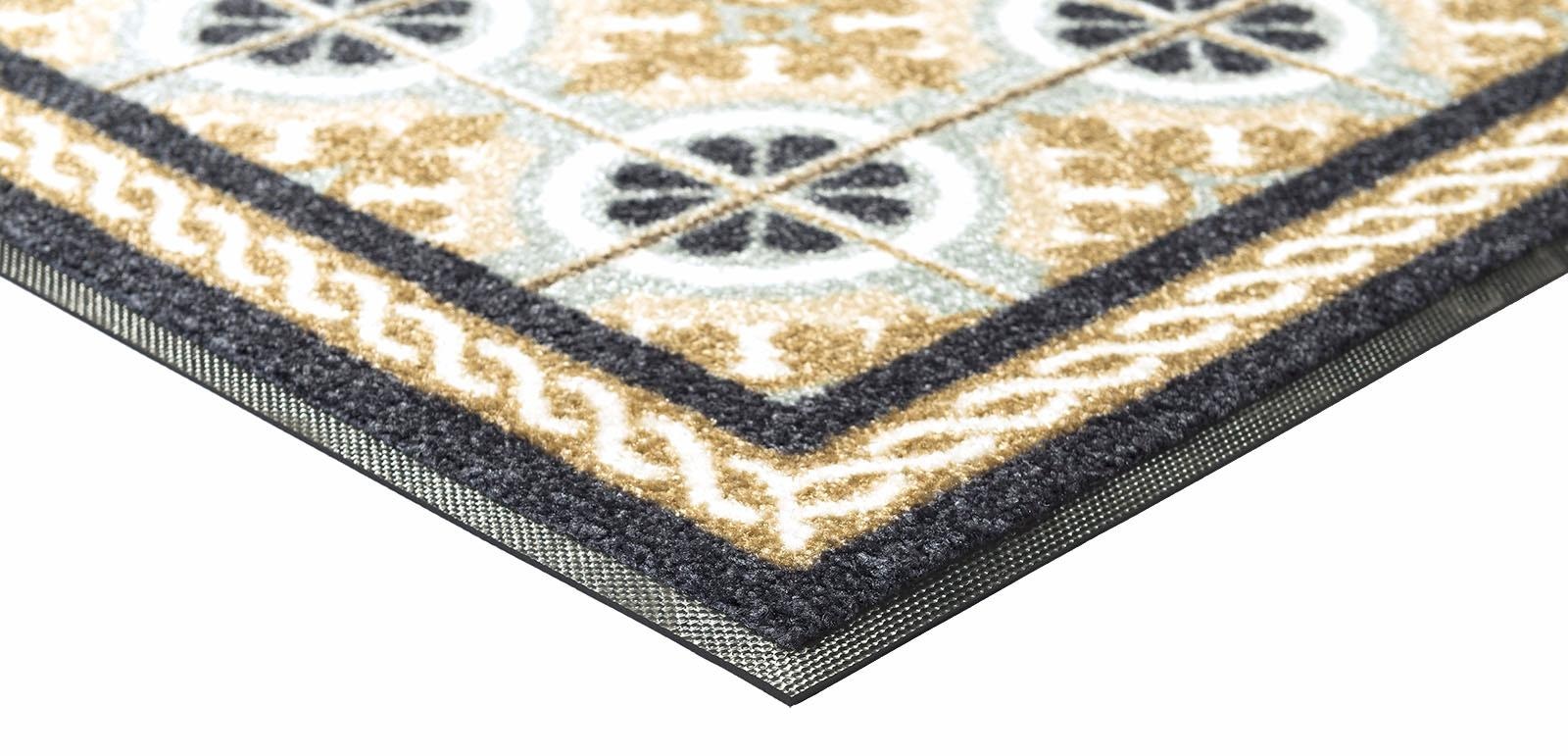 wash+dry by Kleen-Tex Chemin de table »Kitchen Tiles« Rectangulaire 7 mm Höhe Tapis d'entrée anti-salissure, antidérapant, adapté pour intérieur et extérieur, lavable