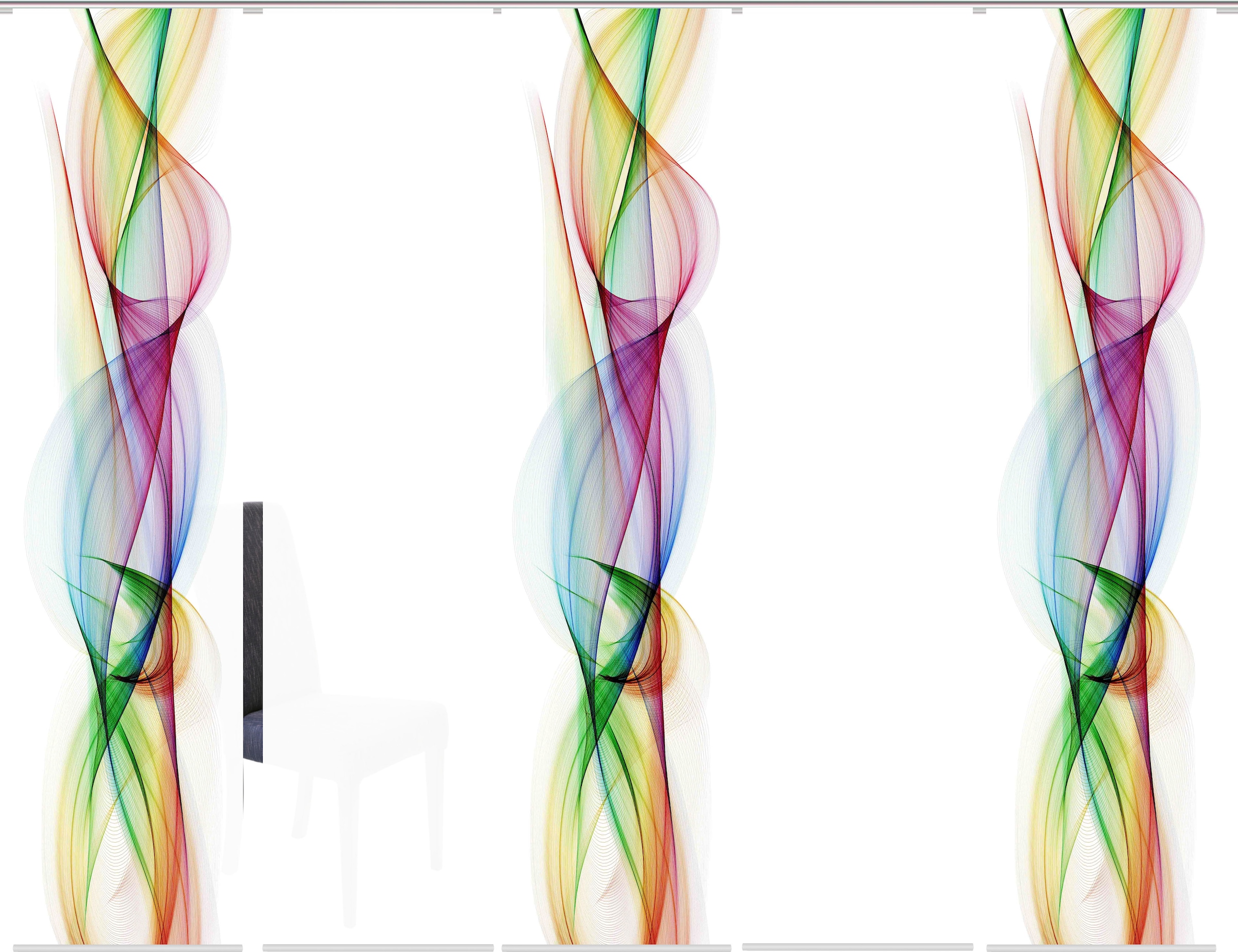 HOME WOHNIDEEN Rideau coulissant »BOLGE« Support de panneau 1 cuis tlg. DIGITALDRUCK