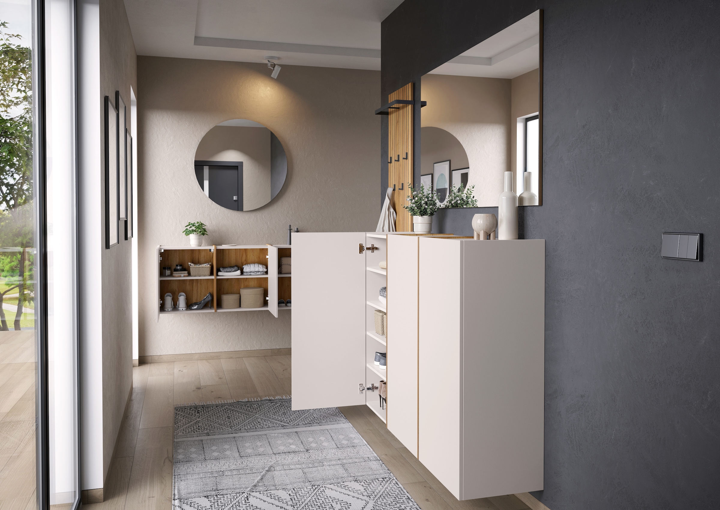 GERMANIA Armoire multi-usages »GW-Libbiano Plus« 1 cuis tlg. griffloses Design mit Balkonoptik