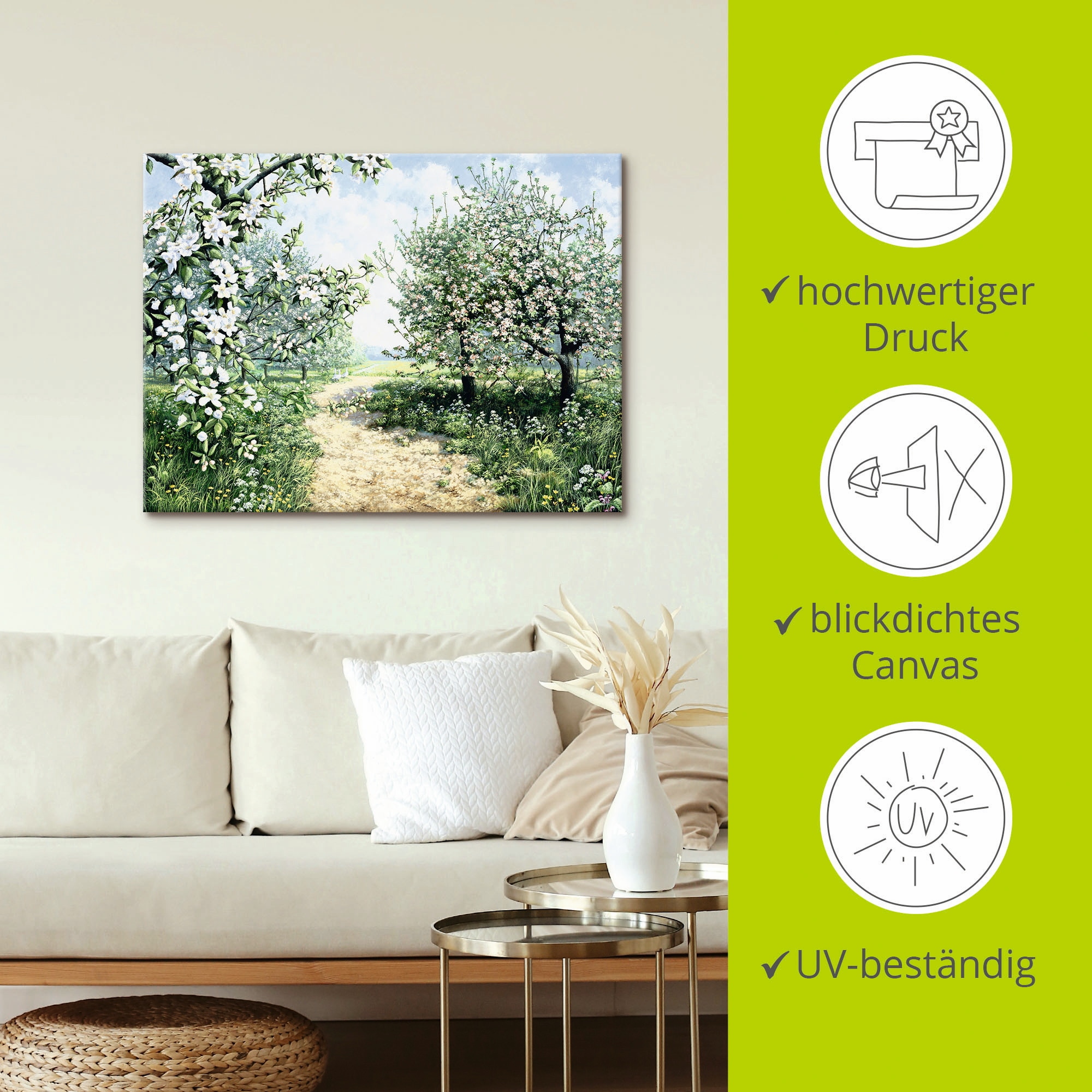 Artland Leinwandbild »Frühling I« Vier Jahreszeiten 1 Stk. tlg. auf Holzrahmen gespannt