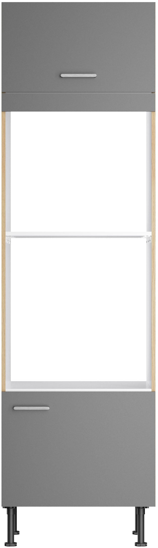 KOCHSTATION Armoire pour micro-ondes »KS-Lucy« Breite 60 cm, mit 1 Tür, 1 Klappe, Soft-Close, höhenverstellbare Füsse