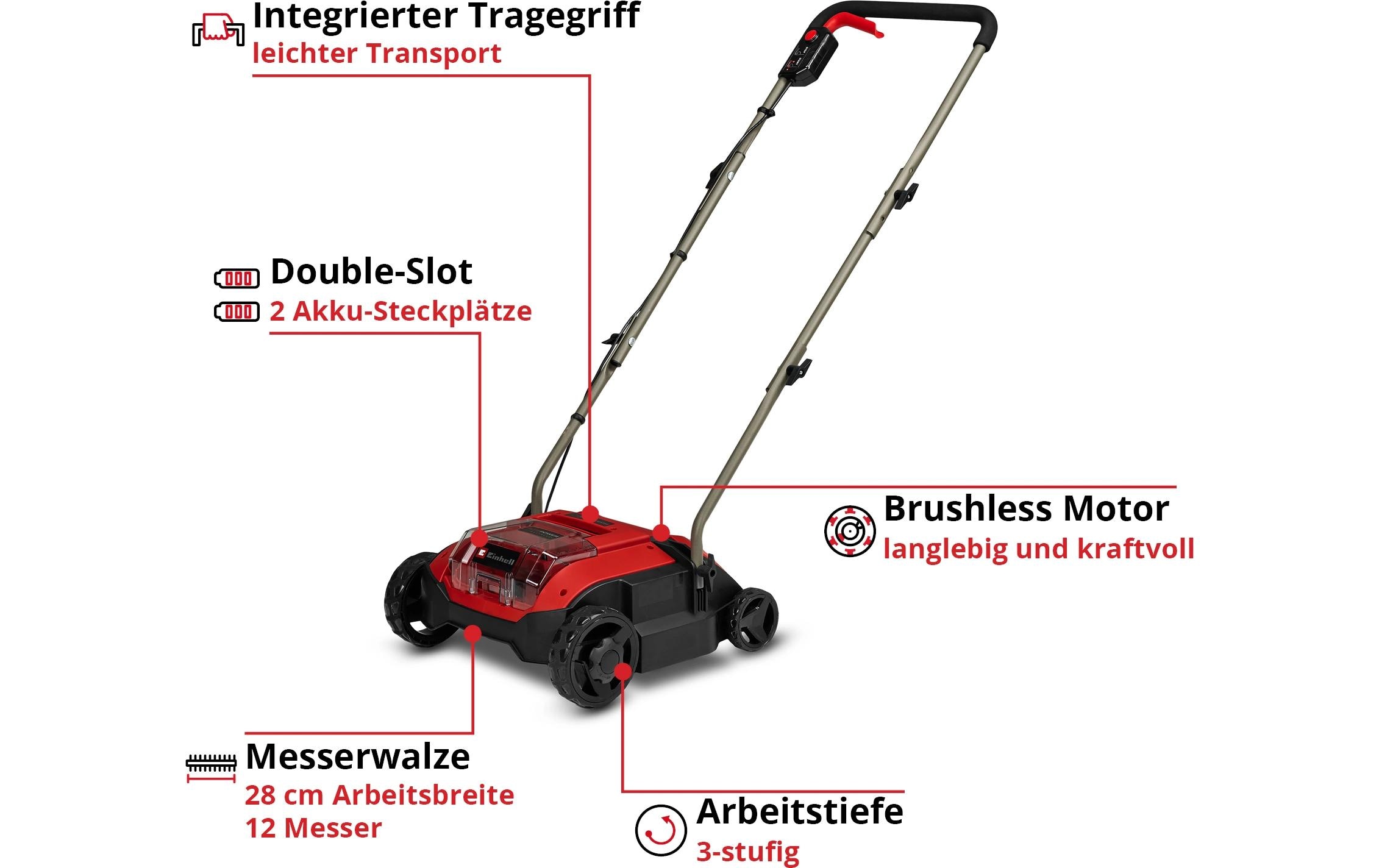 Einhell Scarificateur sans fil »GC-SC 18/28 DS Li-Solo« ohne Akku und Ladegerät