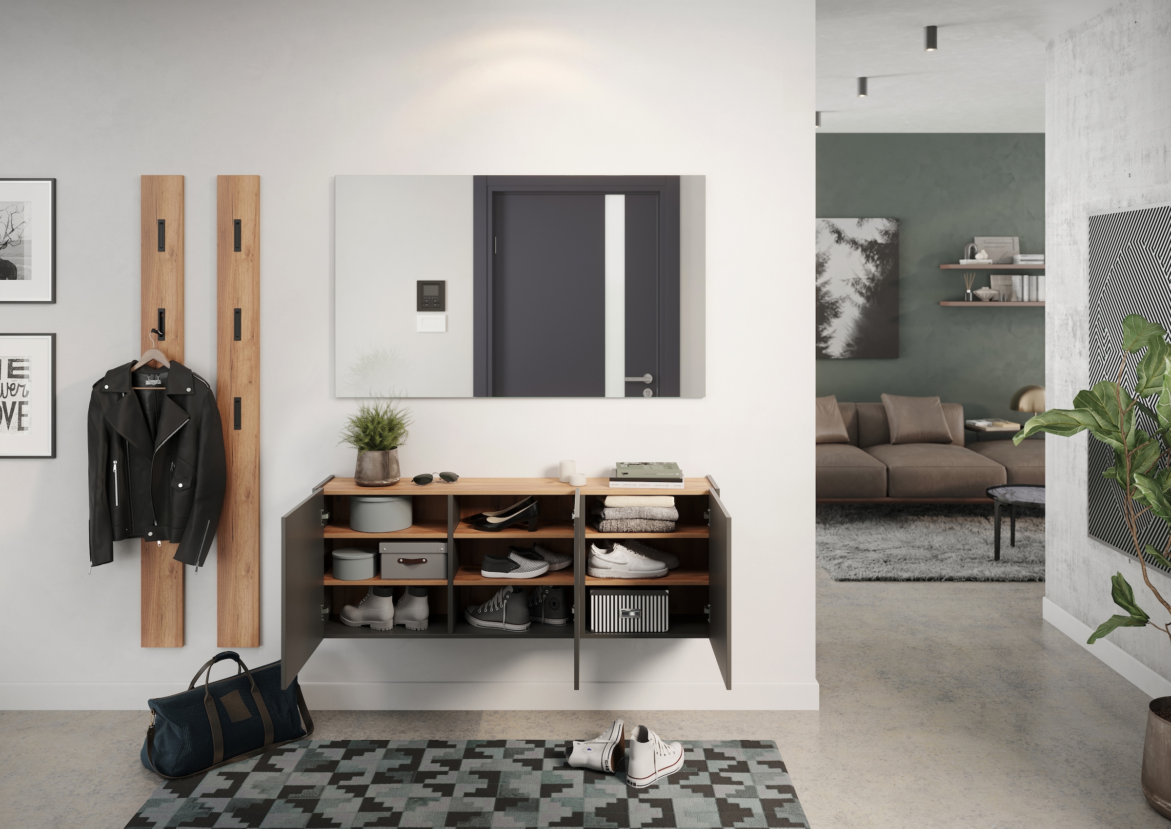 GERMANIA Schuhschrank »GW-Libbiano« 1 Stk. tlg. , ideal für schmale Flure, Breite 138 cm, in 3 verschiedenen Höhen