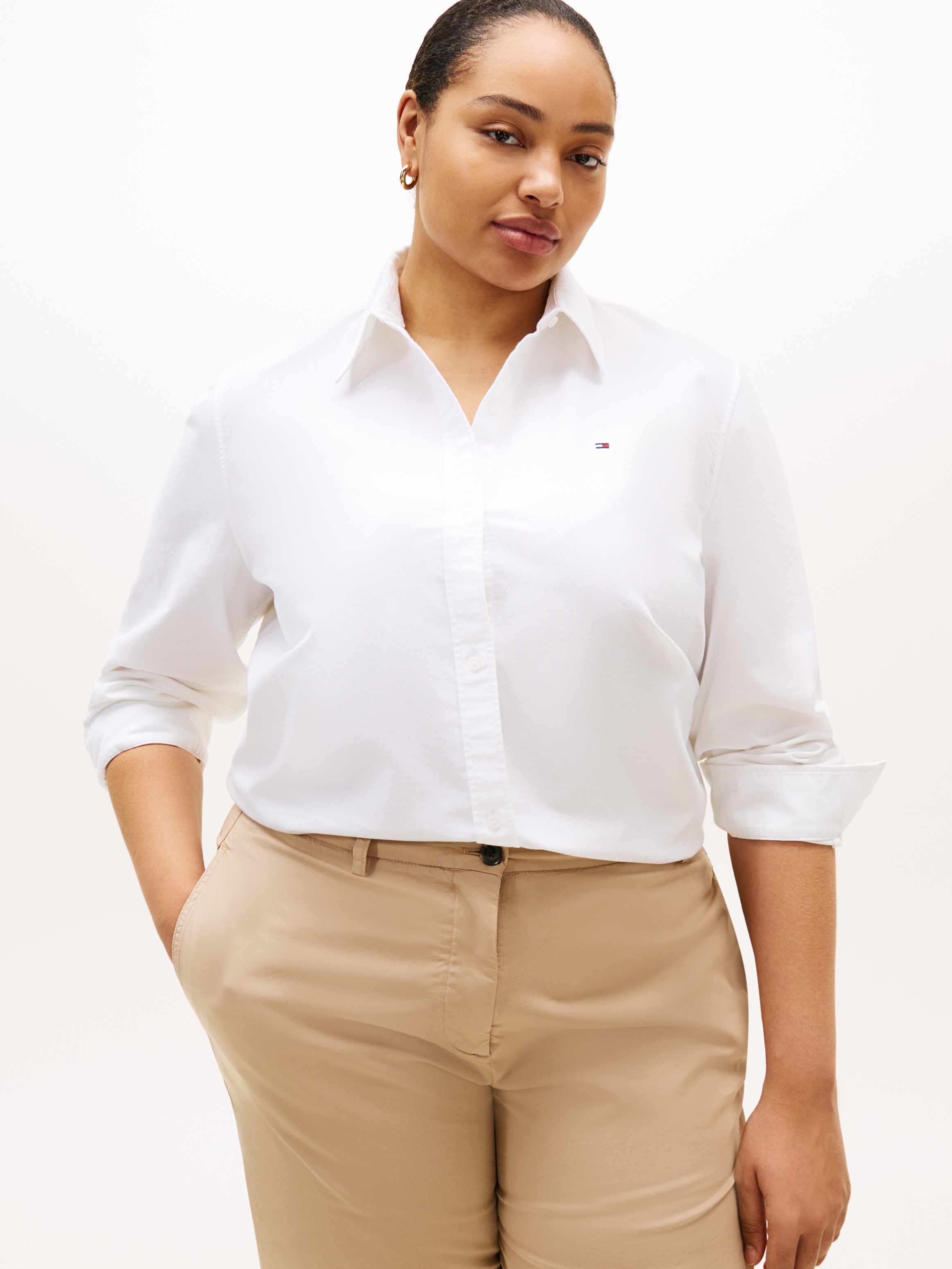 Tommy Hilfiger Curve Hemdbluse »CRV OXFORD RELAXED FIT SHIRT« in grossen Grössen