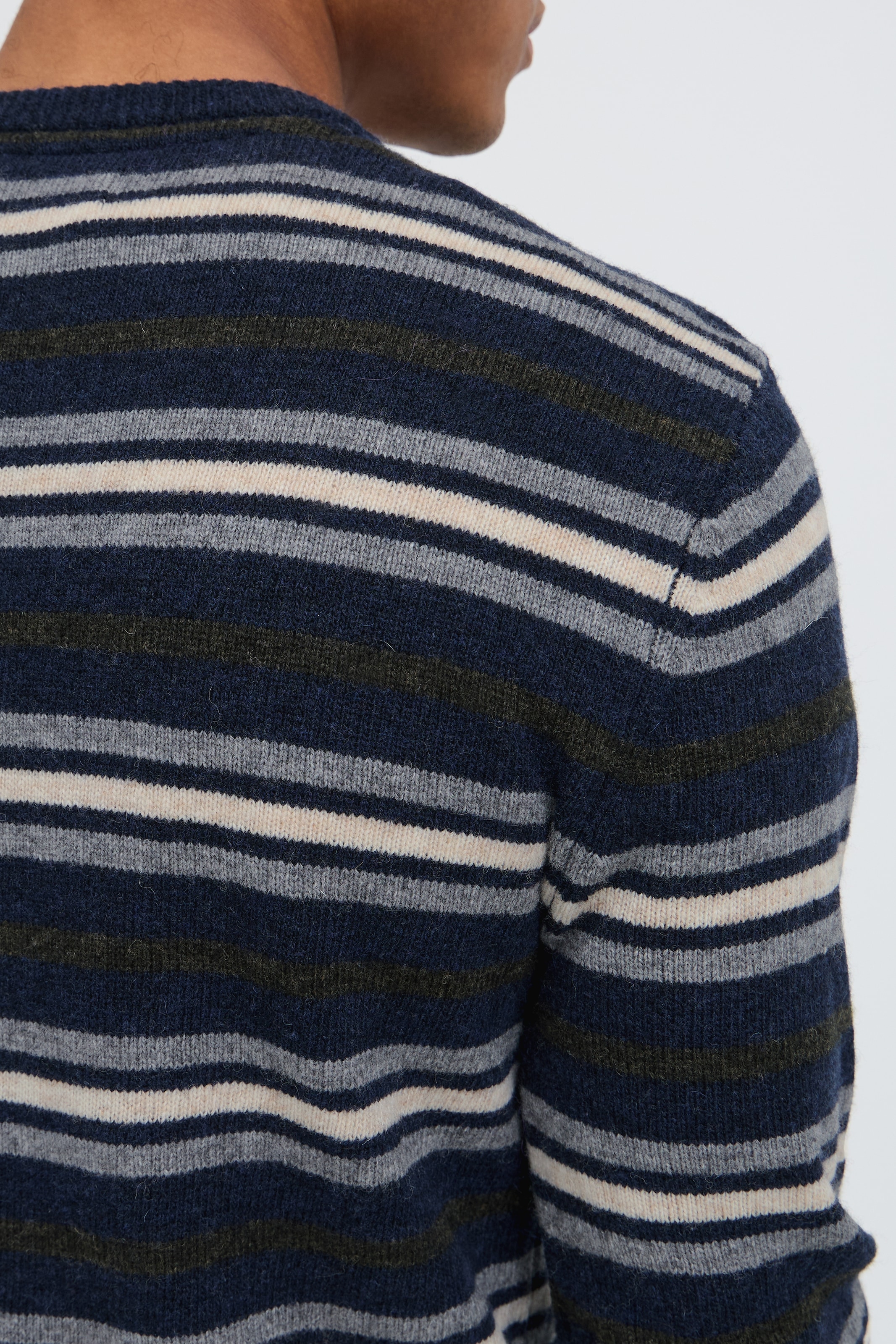 Blend Pull à col rond »BHBRANKO CREW KNIT STRIPE« Mélange de laine, coupe régulière