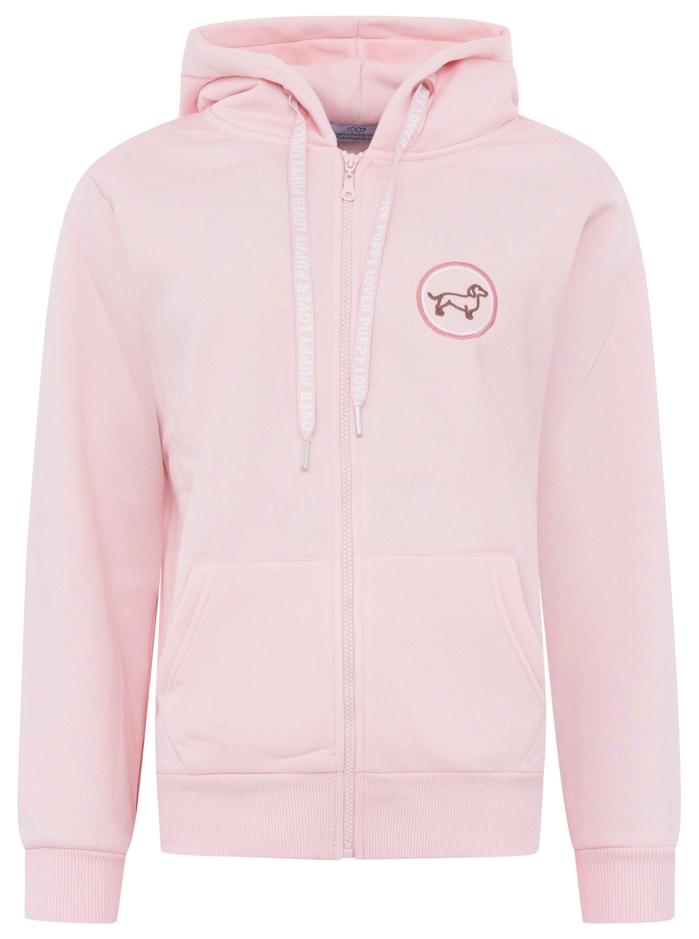 Zwillingsherz Sweatjacke »"Puppy Lover Forever"« Kapuze, Langarm, Reissverschluss, modisch, Kordelzug