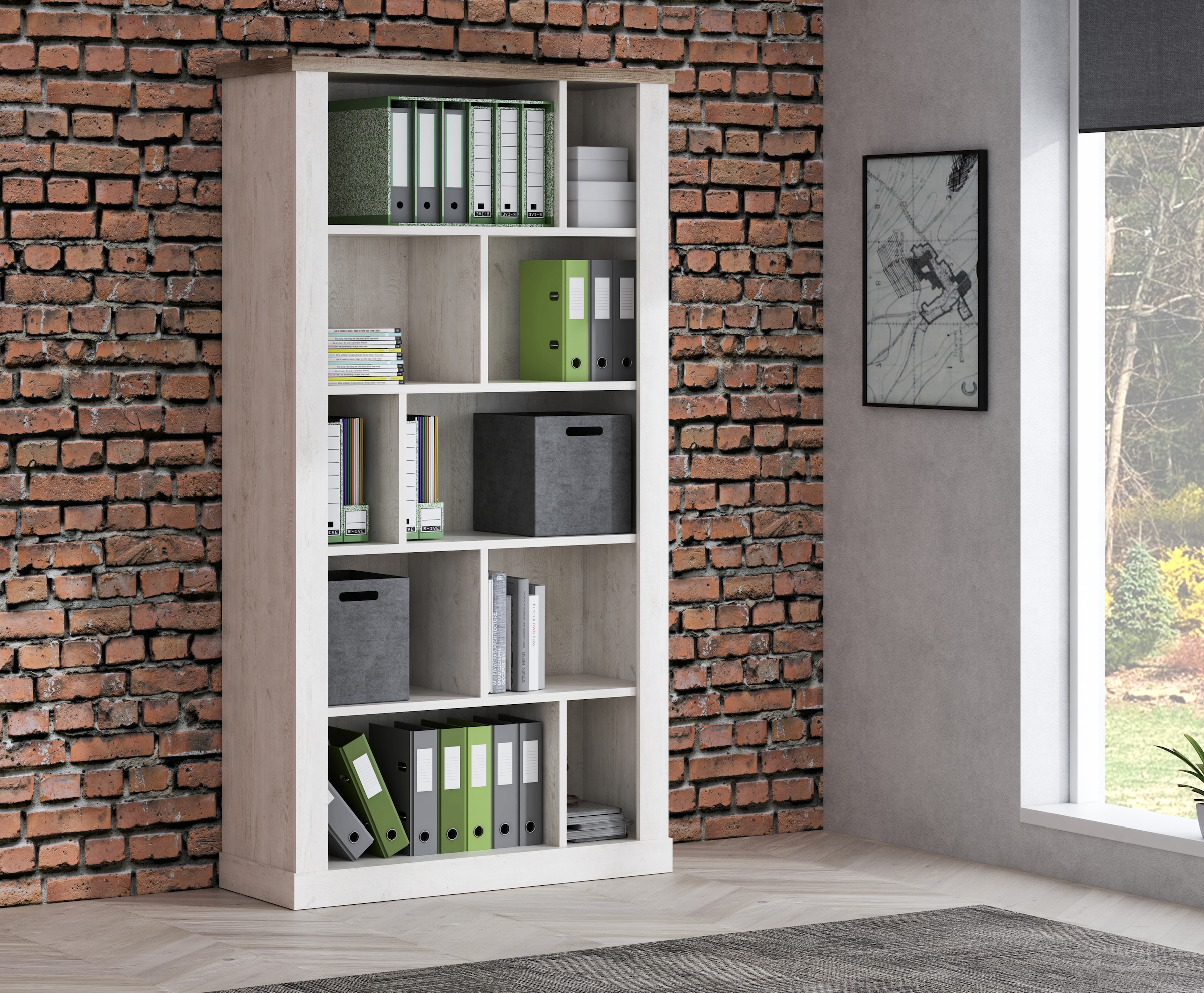 FORTE Étagère à dossiers »Duro« Hauteur 212 cm, bibliothèque style maison de campagne