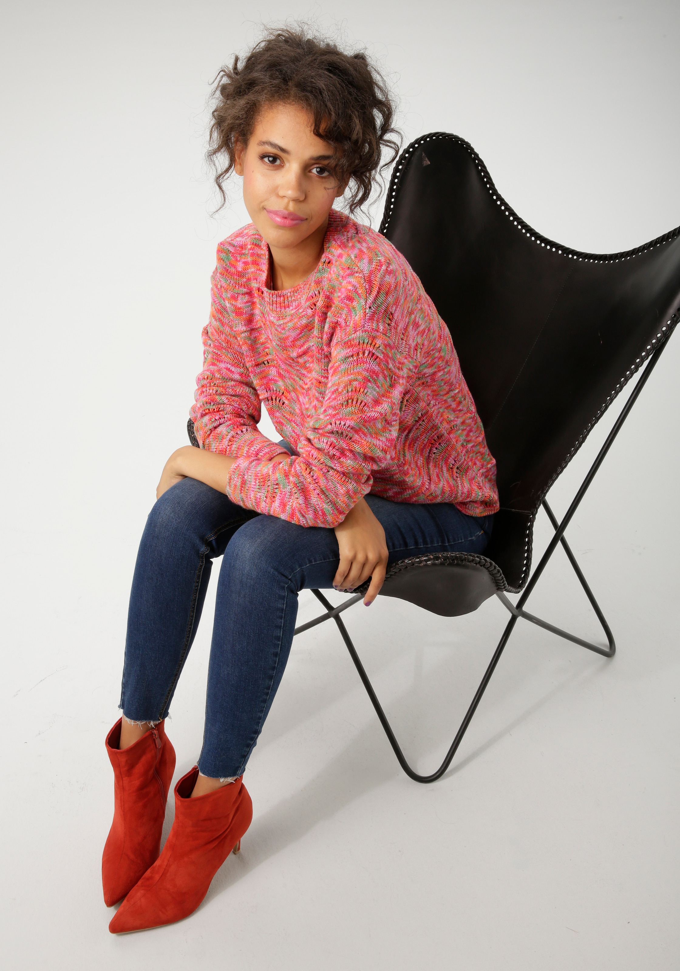 Aniston CASUAL Strickpullover aus buntem Space-Garn - jedes Teil ein Unikat - NEUE KOLLEKTION