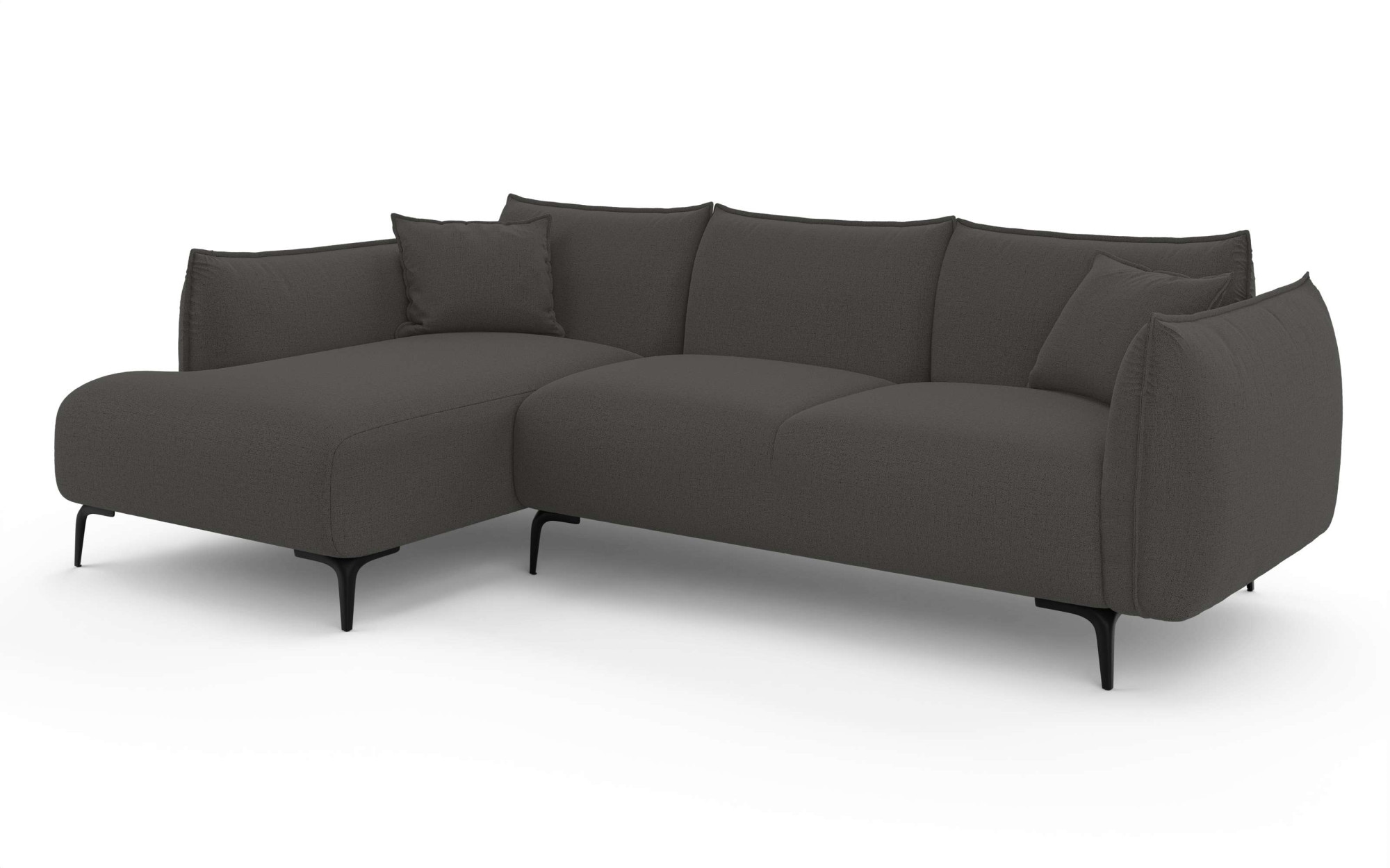 LeGer Home by Lena Gercke Canapé d'angle »Adelita mit Ottomane links oder rechts bestellbar, B/H/T 270/97/168« forme en L avec suspension ondulée, comprend 2 coussins décoratifs