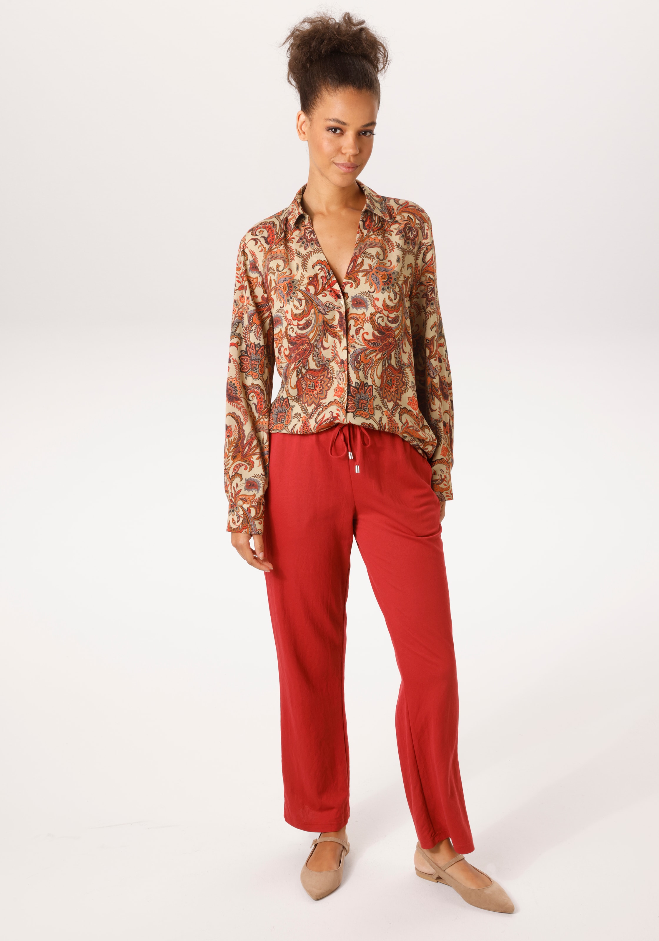 Aniston CASUAL Blouse chemise mit fantasievollem Blumendruck- jedes Teil ein Unikat - NEUE KOLLETION