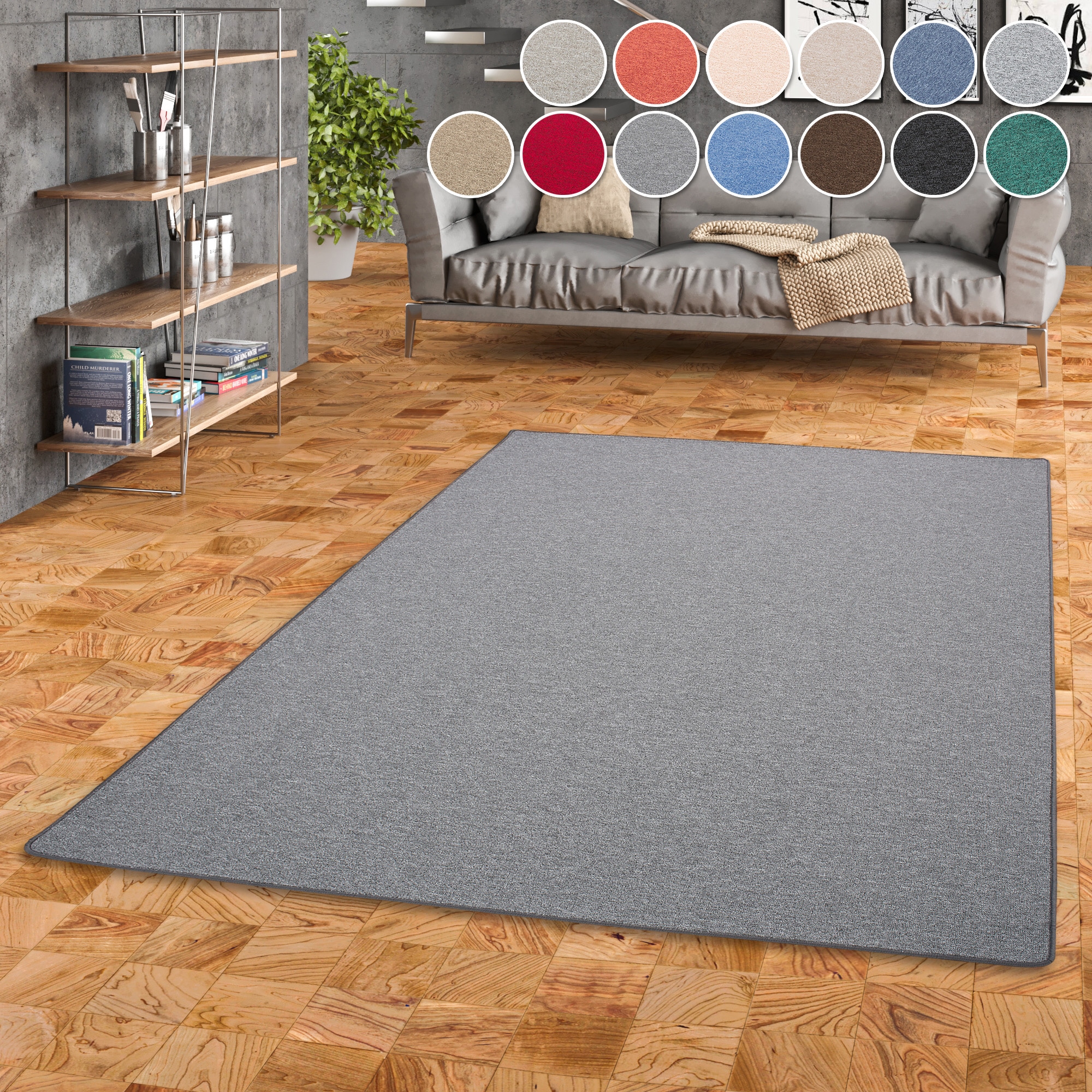 GOODproduct Tapis »Fortis, Schlinge, Made in Netherlands« Rectangulaire 5 mm Höhe Uni Farben, gekettelt, auch als Läufer, strapazierfähig, Wohnzimmer
