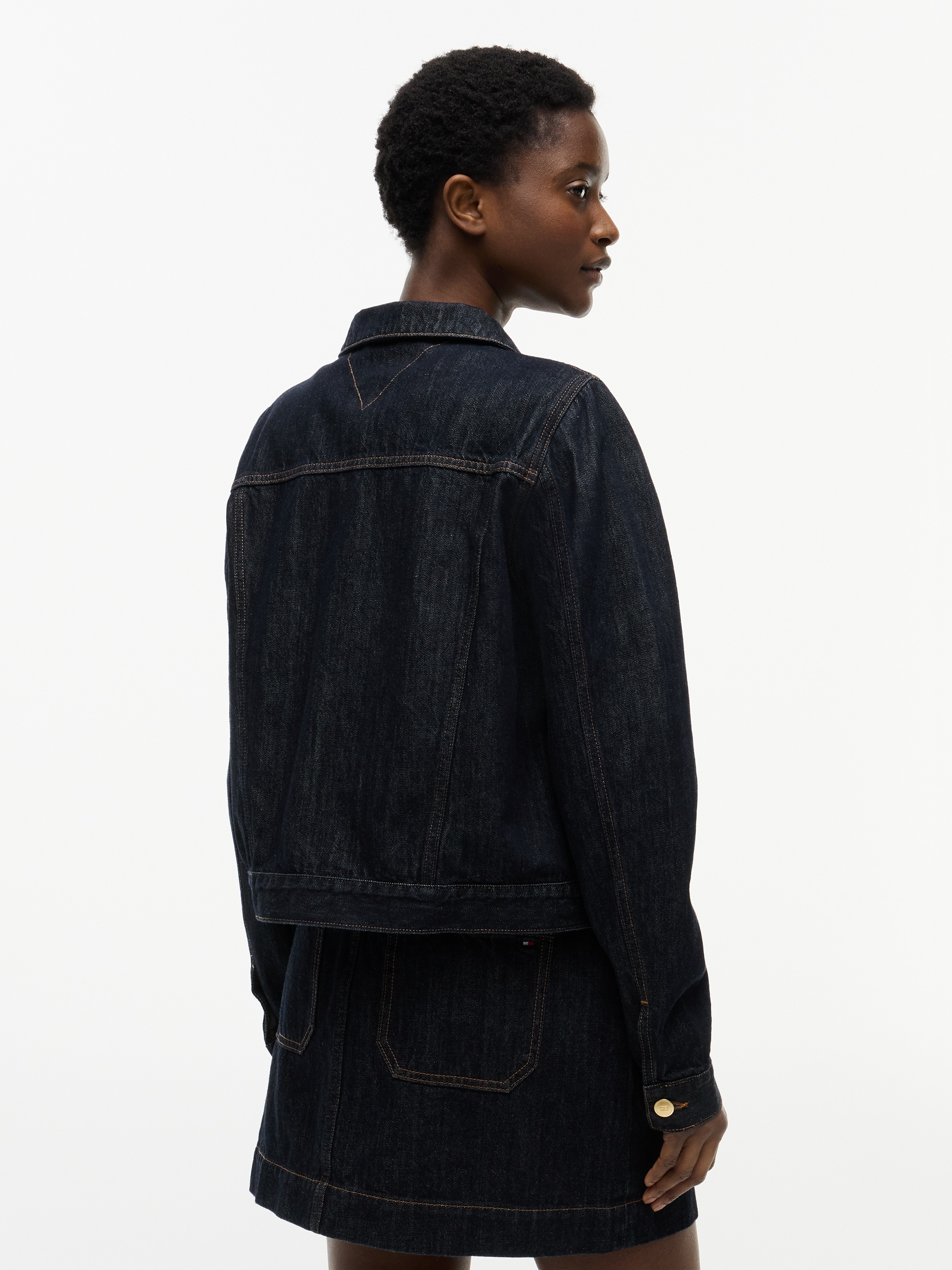 Tommy Hilfiger Veste en jean »LADY JACKET RINSE« ohne Kapuze mit praktischen Taschen, aus Baumwolle