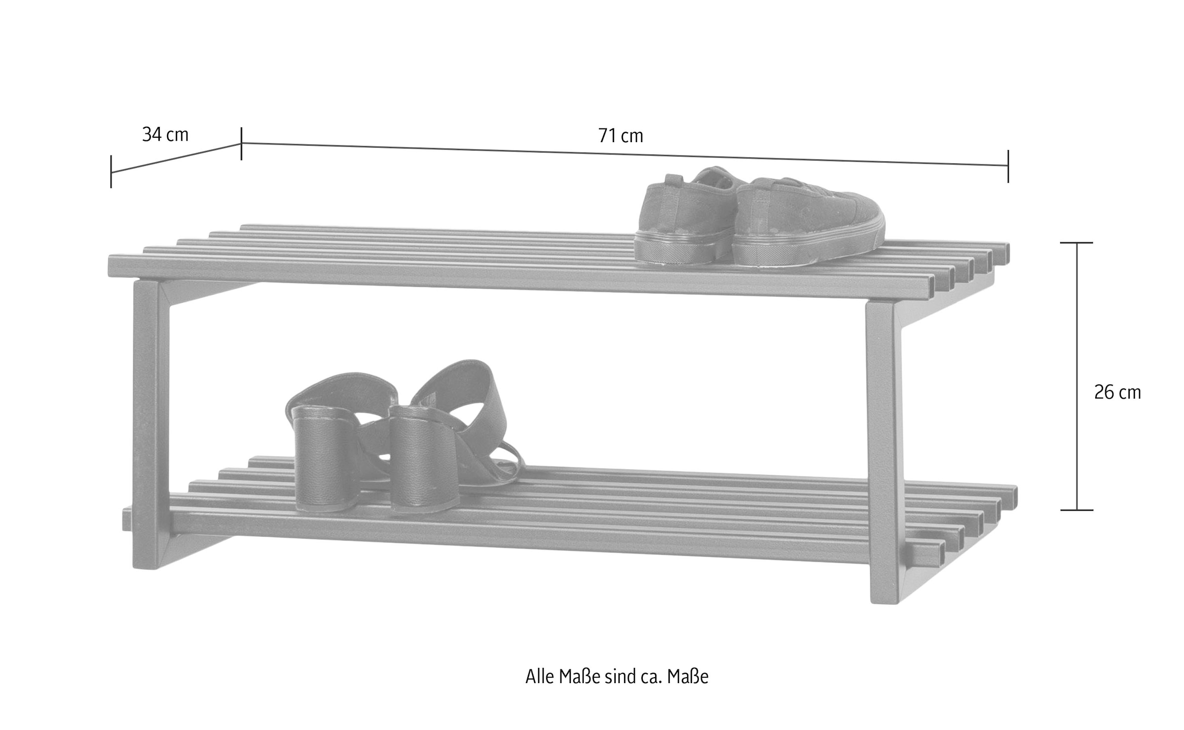 Spinder Design Schuhregal Metall, Zeitlos, 6 Paar Schuhe