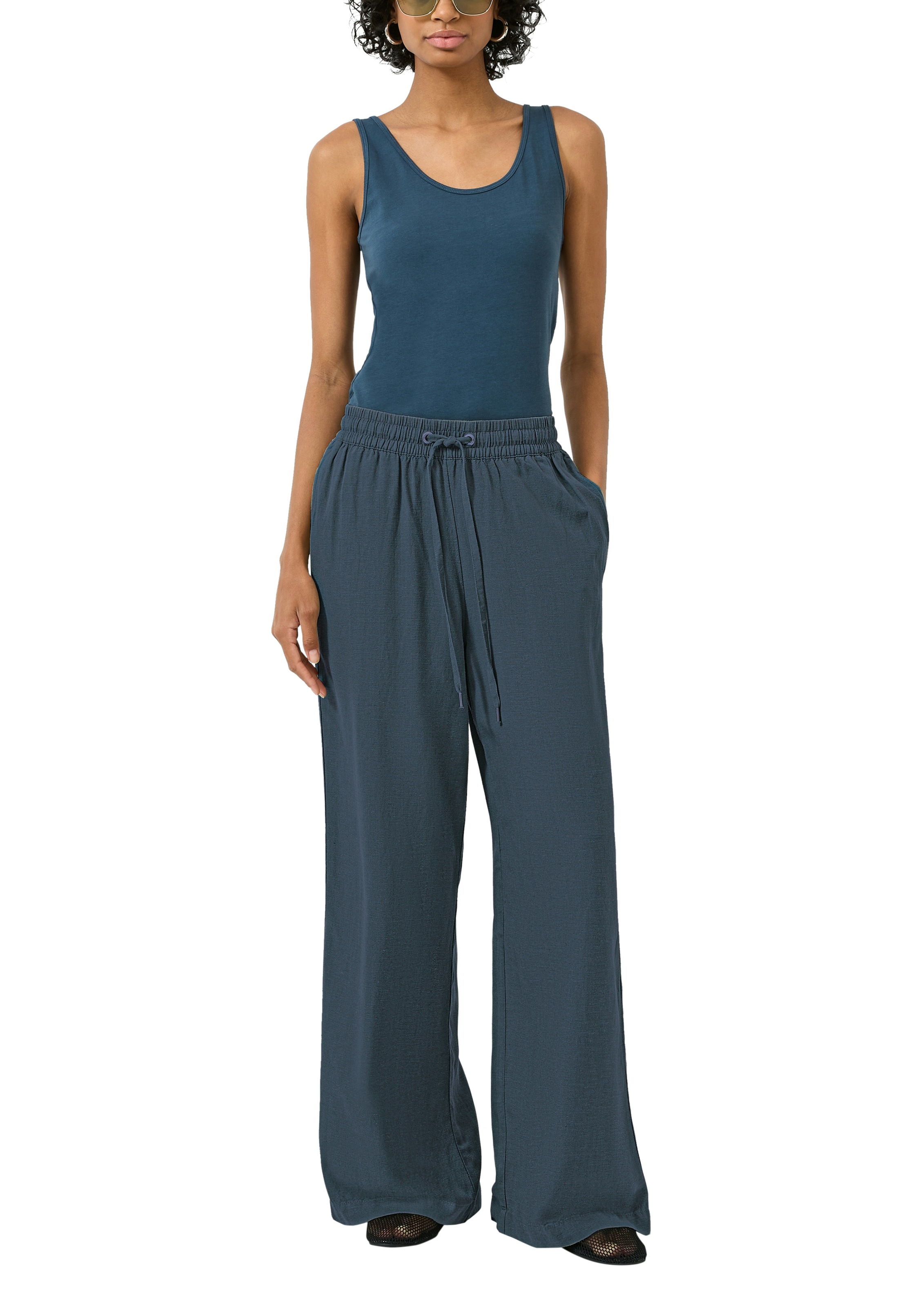 QS Stoffhose  mit elastischem Bund und Kordelzug