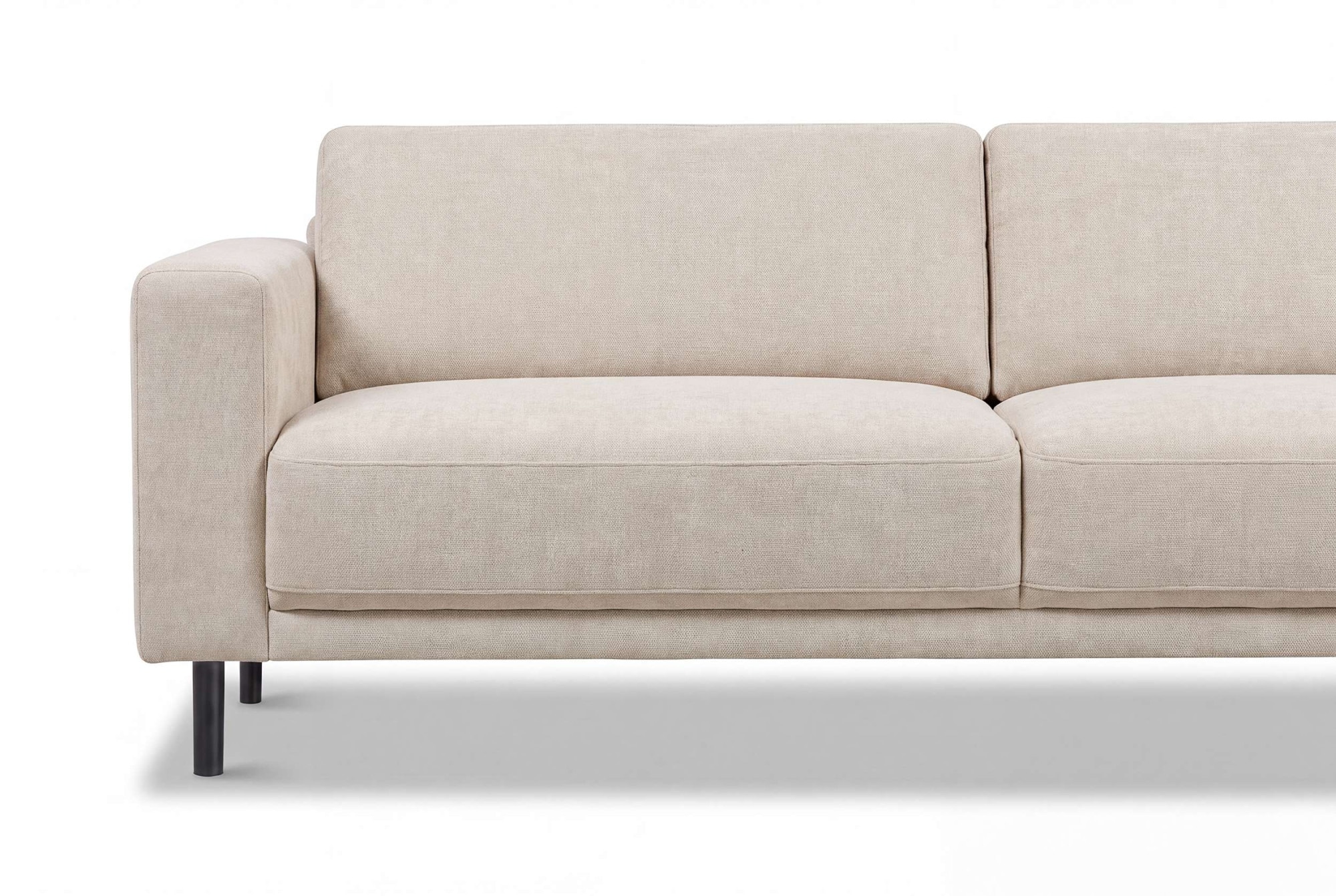 GOODproduct Schlafsofa »Sveeva, 3 Sitzer, Liegefläche 135x190 cm, schwarze Metallfüsse« langlebiger Strukturstoff, mit Wellenunterfederung, viele Farben