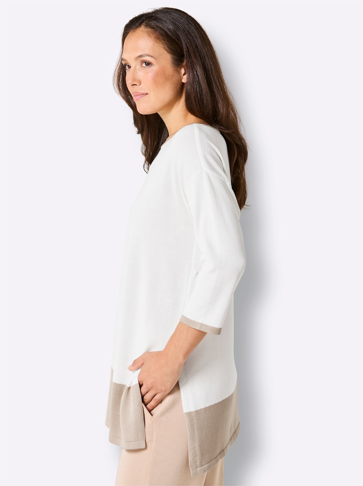 CREATION L PREMIUM Pull à manches 3/4 »Modal-Baumwoll-Longpullover«