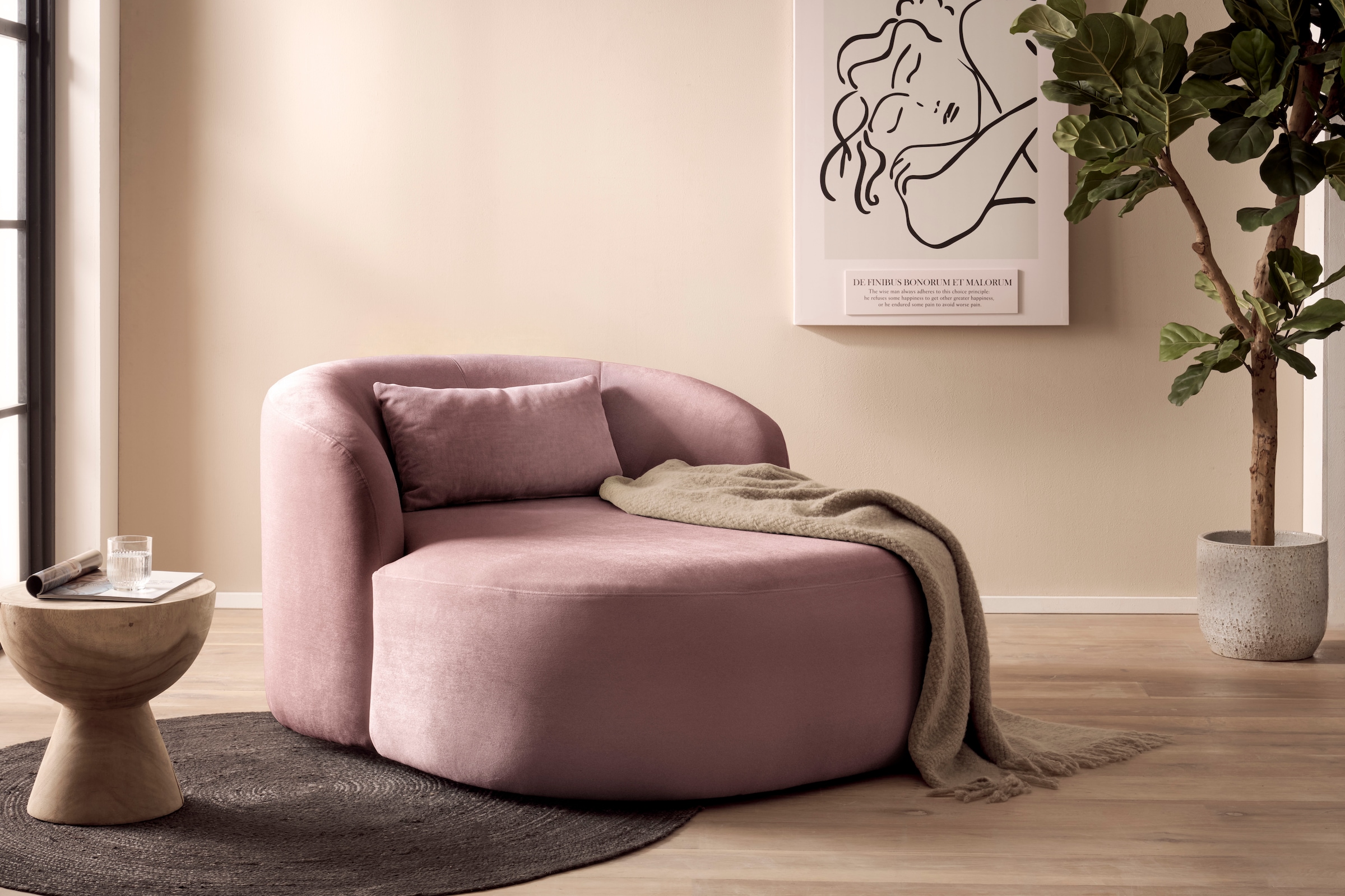 LeGer Home by Lena Gercke XXL-Sessel »Yllara, moderner Lesesessel, Loveseat mit grosszügiger Sitzfläche« mit geschwungener Rückenlehne in Samt oder Struktur