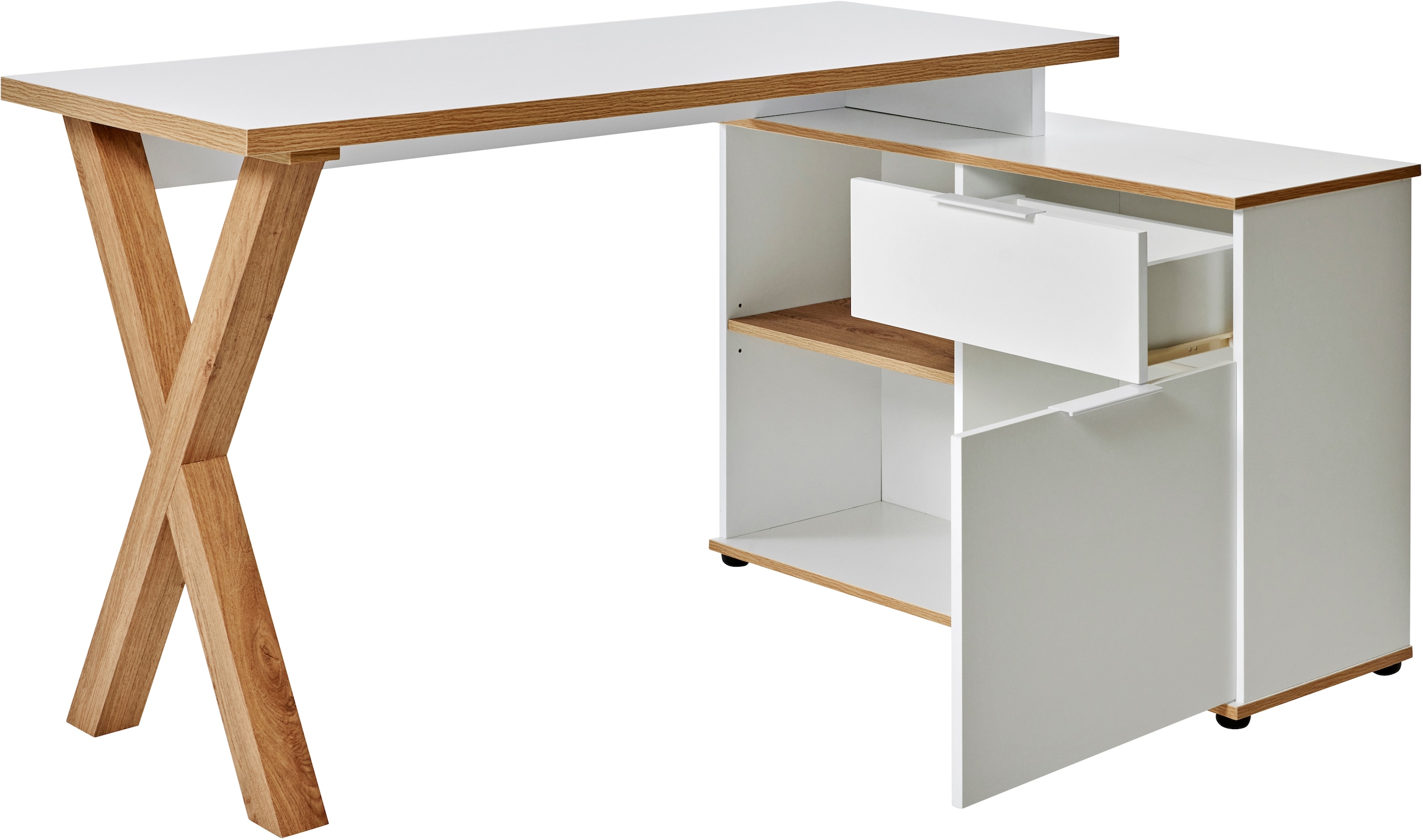 Jahnke Bureau d'angle »X-CLUB C 40 E« 1 cuis tlg. bureau d'angle, montage réversible, piètement en X