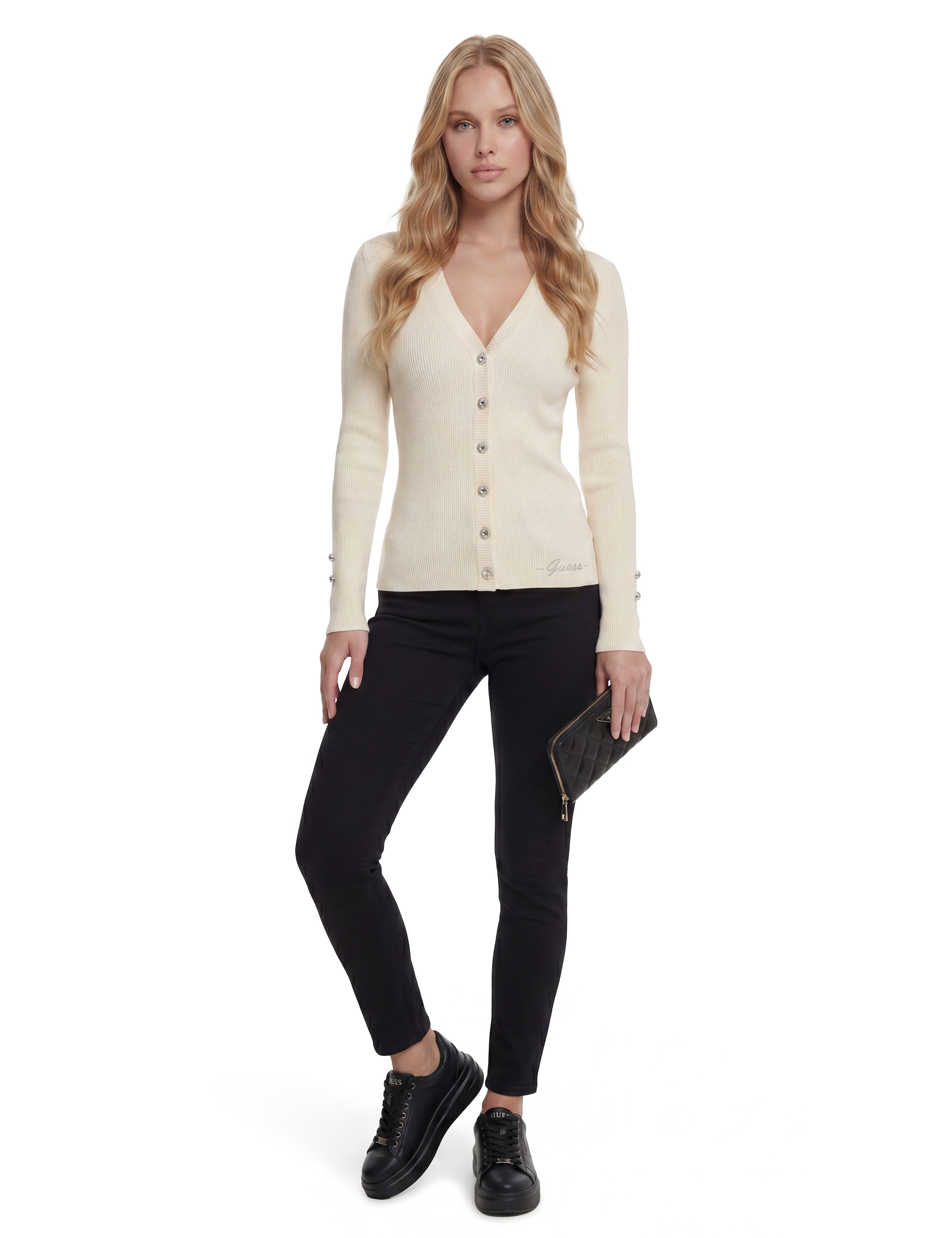 Guess Porte-monnaie »JULIET SLG LARGE ZIP AROUND« Damen Geldbeutel mit zusätzlichem Reissverschluss-Rückfach