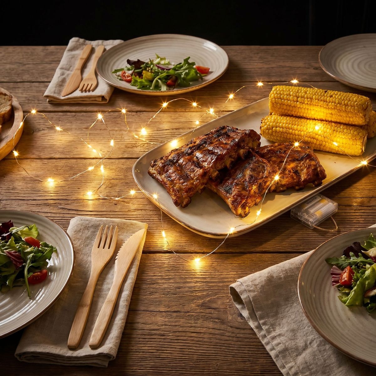 Ambiente Haus LED Aussen-Tischleuchte »LED-Lichterkette« 1 Stk. Warmweiss