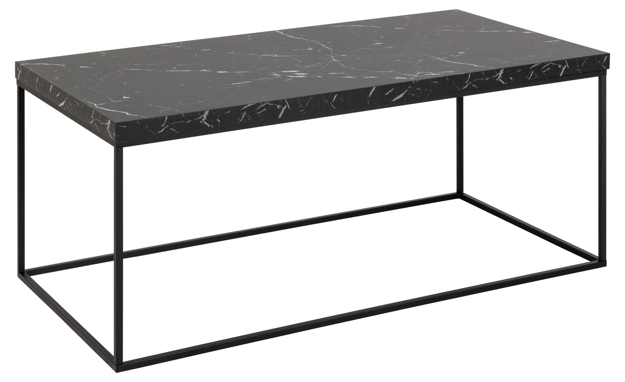 ACTONA GROUP Couchtisch »Barossa, Wohnzimmertisch, Sofatisch, Steinoptik, rechteckig« Moderner Scandi-Stil, schwarze Stahlgestell, Mehrere Varianten