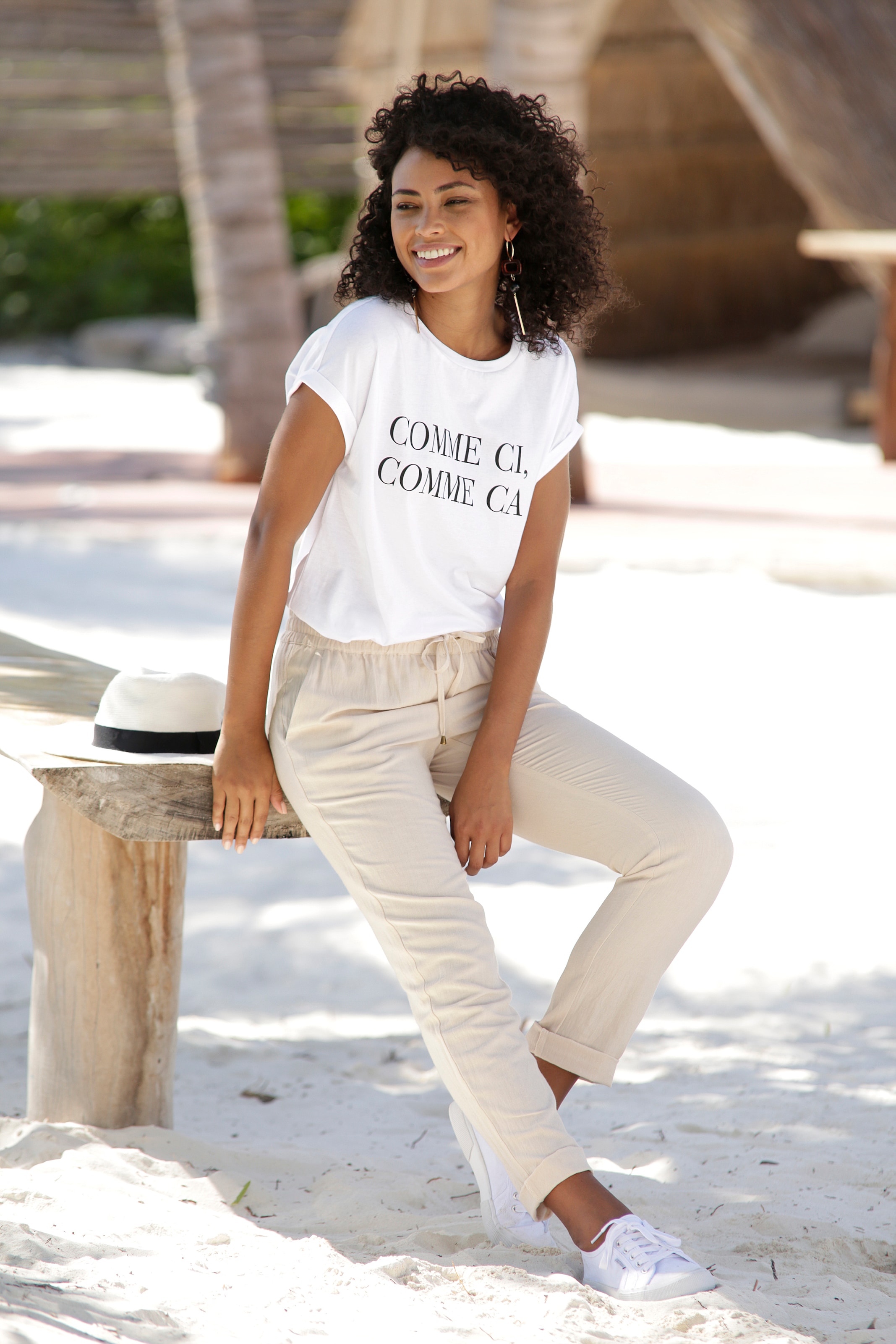 Buffalo T-shirt mit Print, Kurzarmshirt aus Baumwolle, lockere Passform