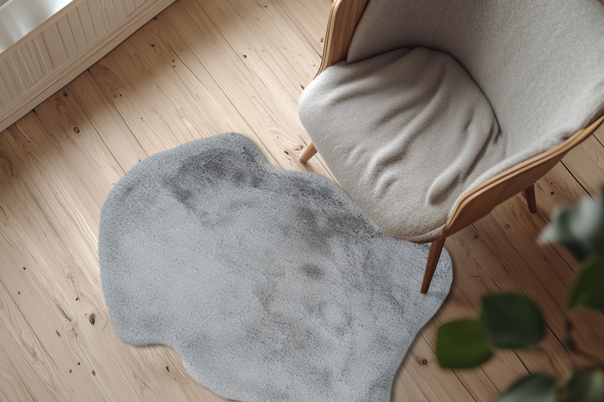 Obsession Tapis en fourrure »Infinity 201« En forme de fourrure 40 mm Höhe fourrure synthétique, couleur unie, texture pelage de lapin, super doux