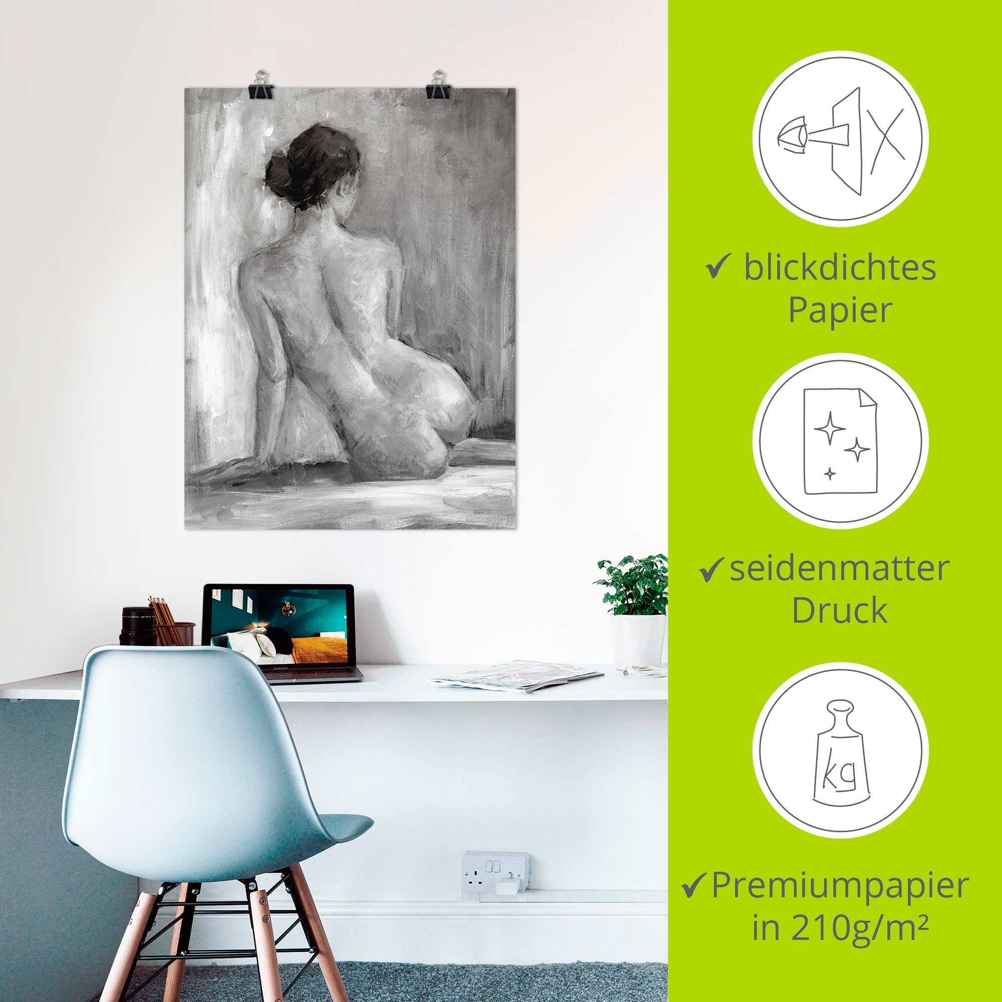 Artland Fresque murale »Figur in schwarz & weiss I« 1 cuis tlg. als Alubild, Leinwandbild, Poster in verschied. Grössen