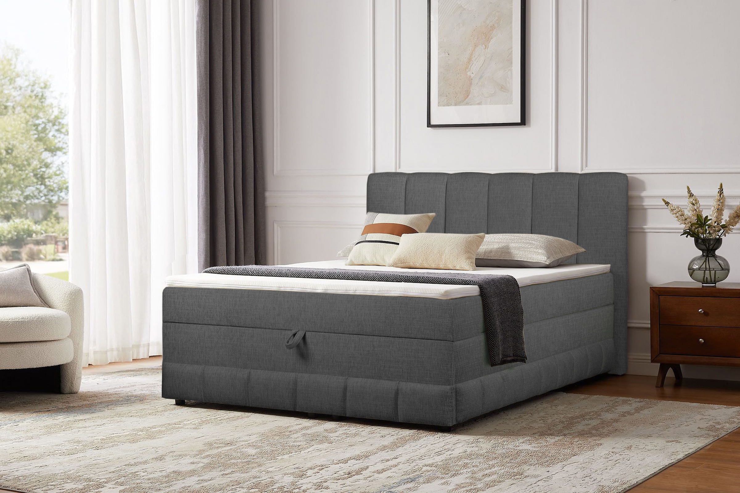 GOODproduct Lit de boxe »Likely inkl. Bettkasten, in 140er & 180er Breite, in Boxspring-Optik« inkl. Topper & Aufbauvideo, erhältlich in verschiedenen Farben
