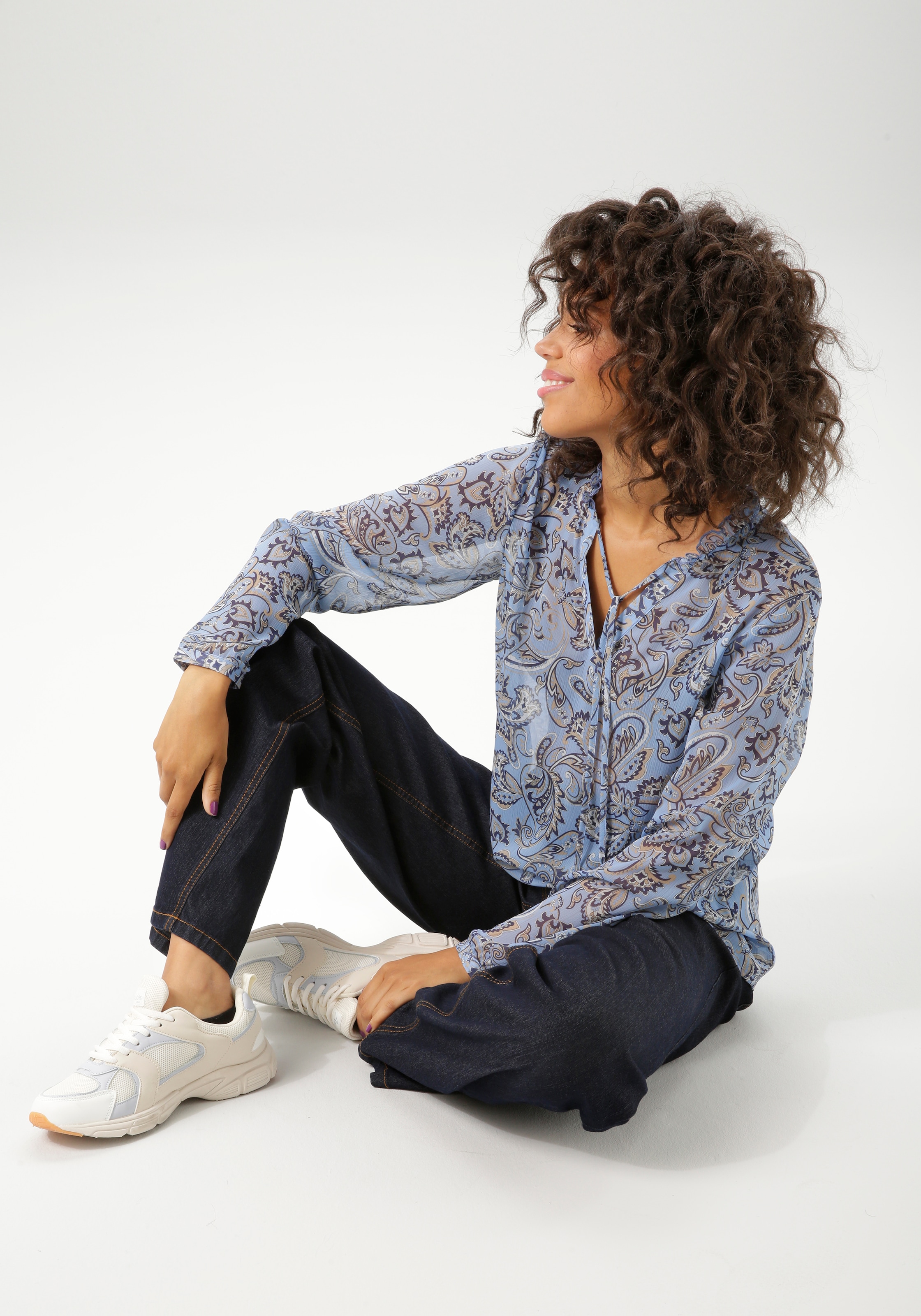 Aniston CASUAL Schlupfbluse mit farbharmonischem Paisley-Muster - NEUE KOLLEKTION