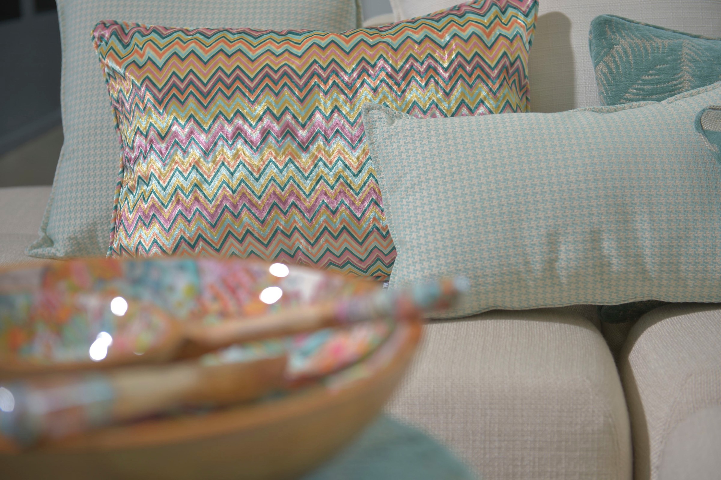 H.O.C.K. Coussin décoratif »Zacki« avec motif en zigzag, housse de coussin avec rembourrage, 1 pièce