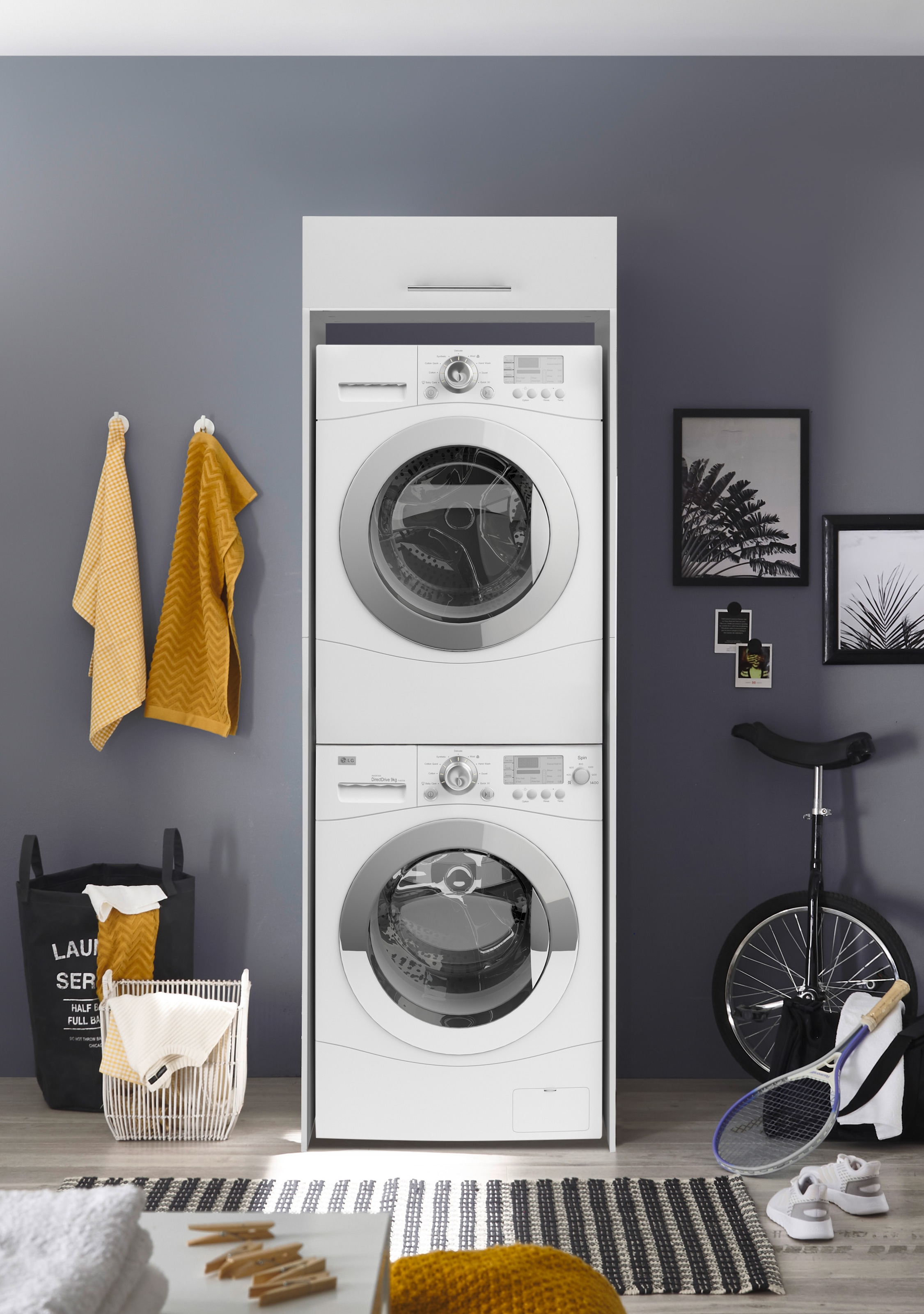 RESPEKTA Armoire pour machine à laver »Clara« (B x T x H)  67,4 x 67,6 cm x 200 cm