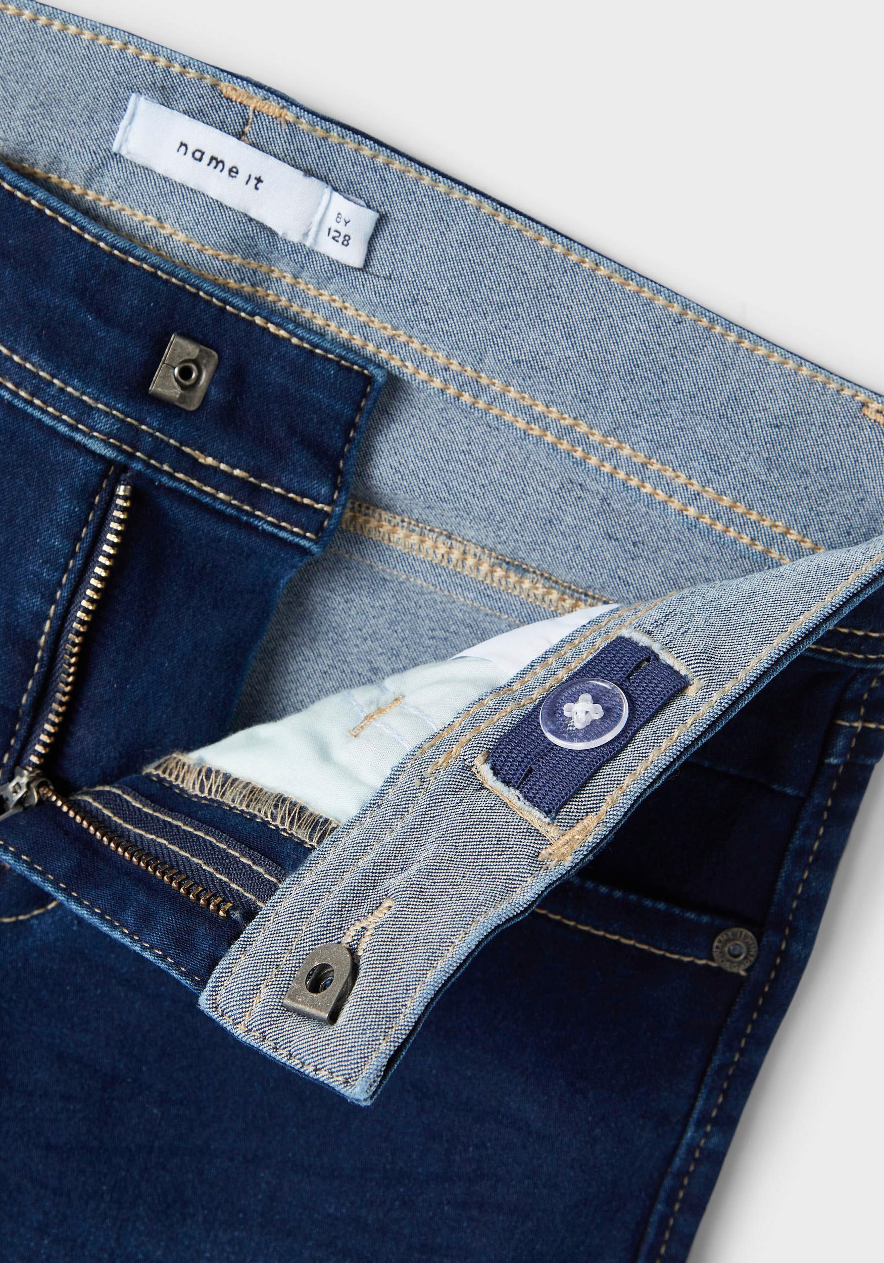 Name It Jeans stretch »NKMSILAS für Jungen mit verstellbarem Bund und schlanker Form« slim fit, Denim, Abriebeffekte, angesetztes Bündchen