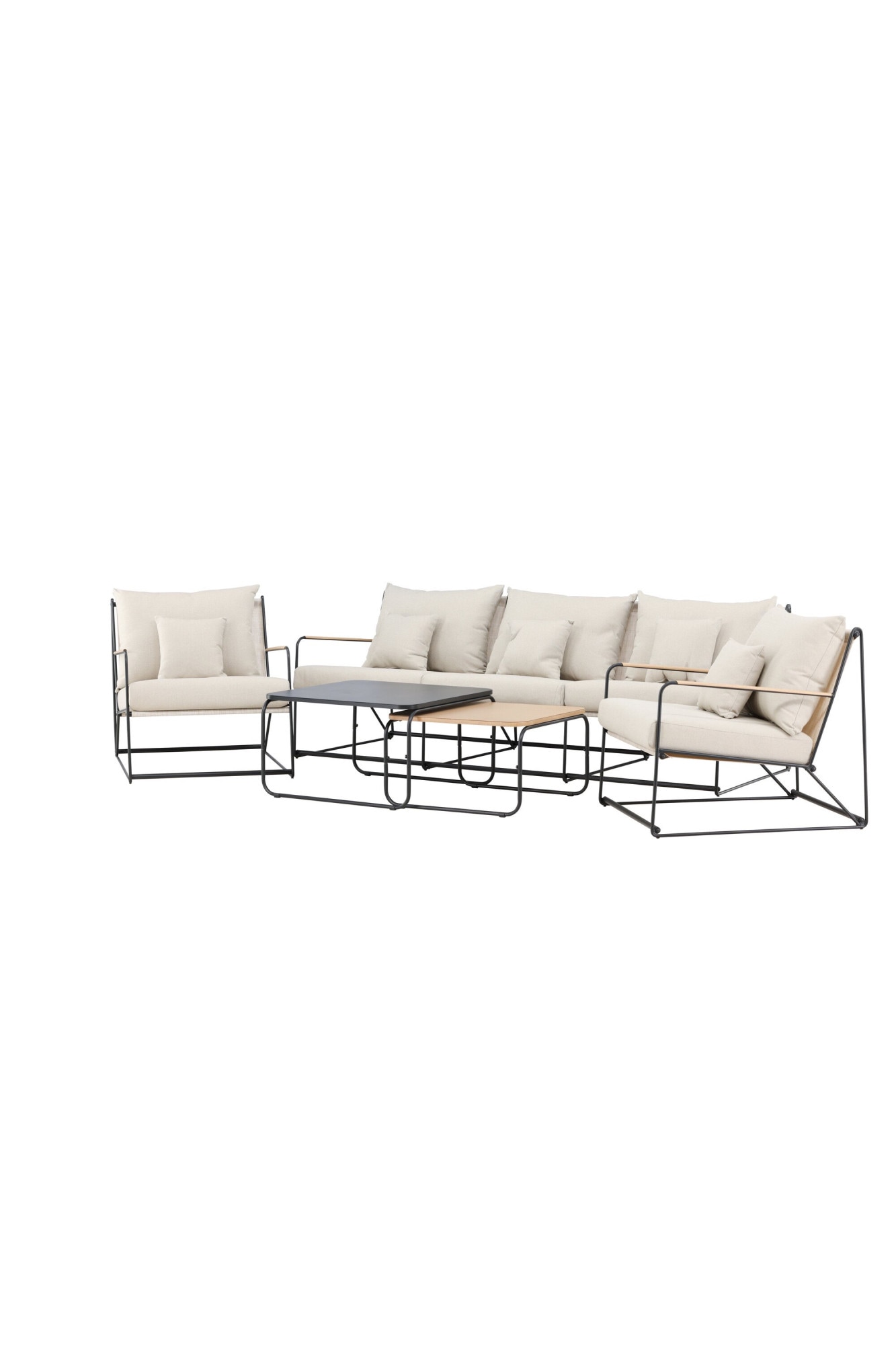 Venture Home Gartenlounge-Set »Palazzo, grosszügiges Outdoor-Set für hohen Sitzkomfort« 5 tlg. Loungemöbel mit Stoffbezug, angenehm, weich