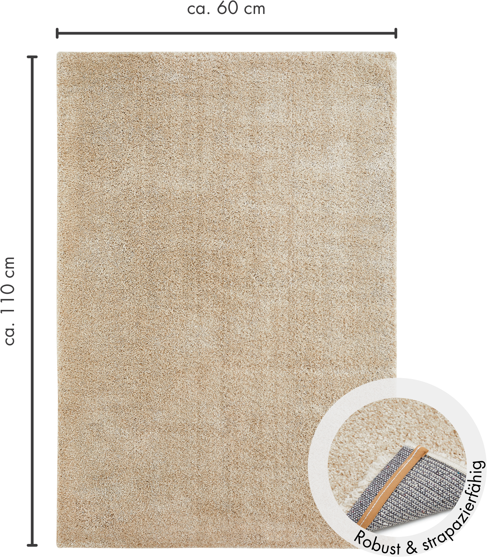 my home Hochflor-Teppich »Canberra« rechteckig 40 mm Höhe Uni Farben, weich & kuschelig, Wohnzimmer, Schlafzimmer