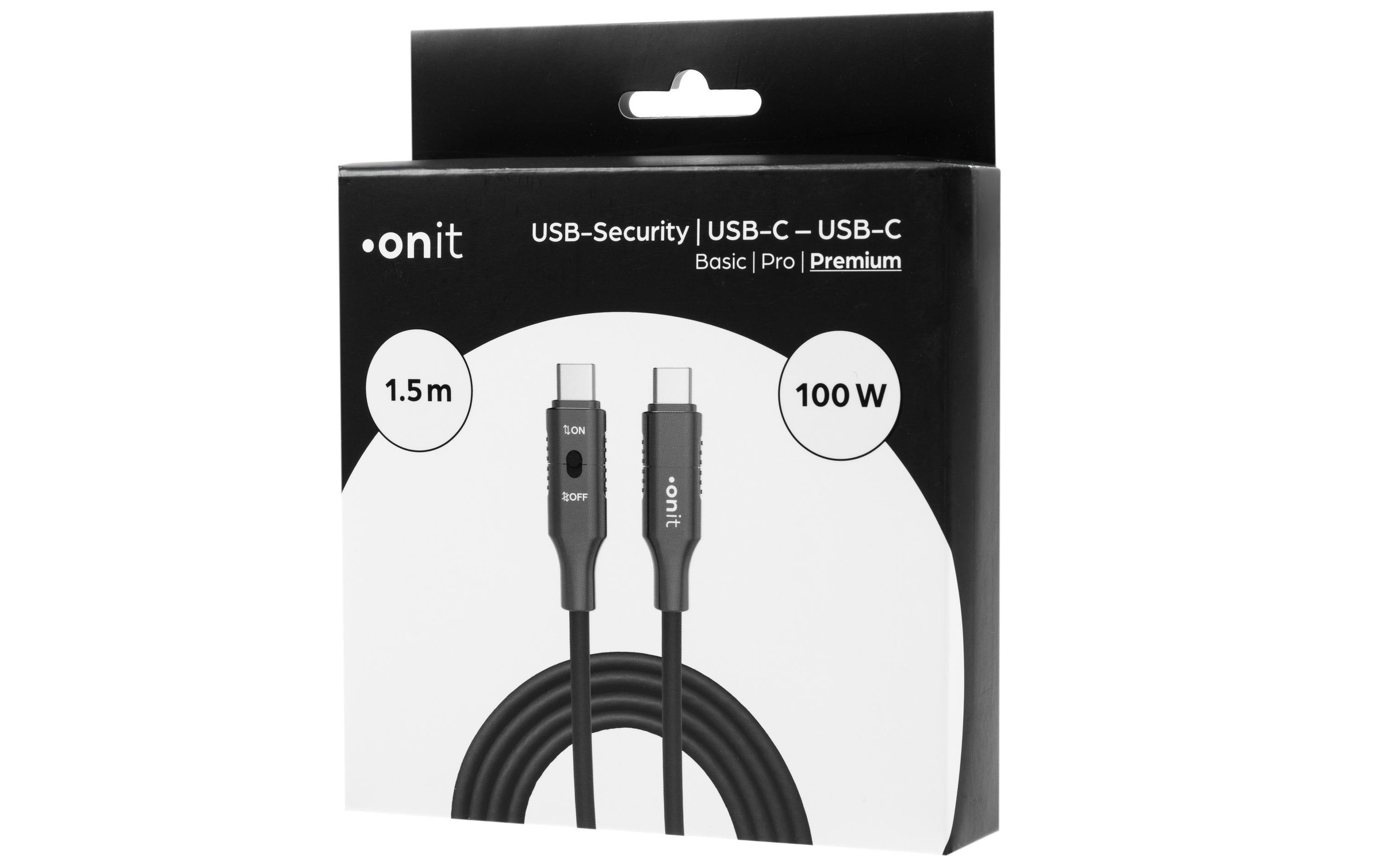 onit USB-Kabel »mit Datenblocker-Schalter, USB-C - 1,5 m« 150 cm Laden und gezielte Datenübertragung dank integriertem Schalter