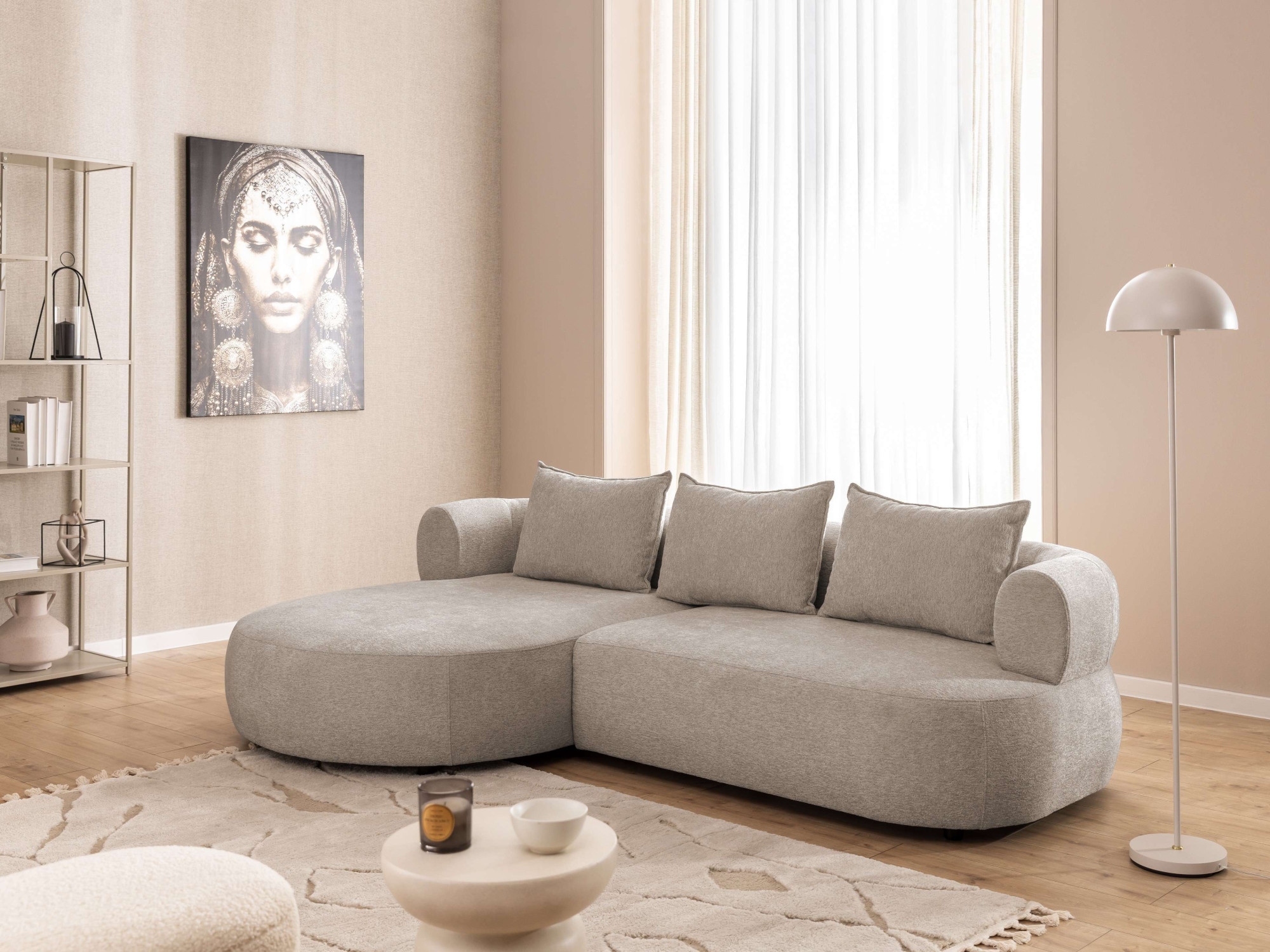 Home affaire Canapé d'angle »LUSSAC L-Form Design-Sofa mit Zierkissen, Masse B/T/H: 257/159/78 cm« grand confort d'assise et design moderne, canapé sans fonction lit
