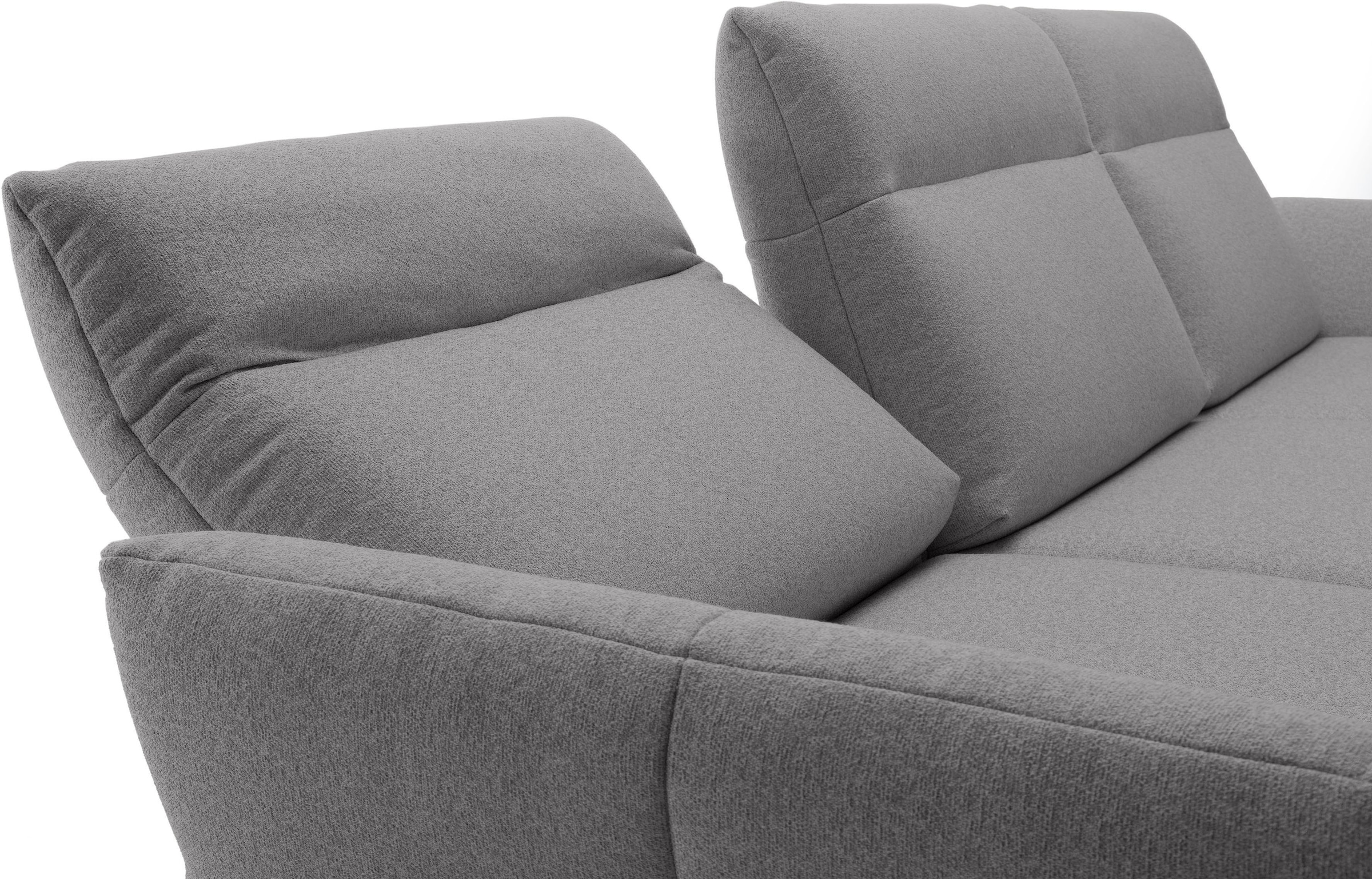 Creation BY ROLF BENZ Canapé d'angle »CR.460 Design-Sofa, verstellbare Rückenlehne, L-Form« Socle en chêne, pieds d'angle en gris ombre, largeur 318 cm