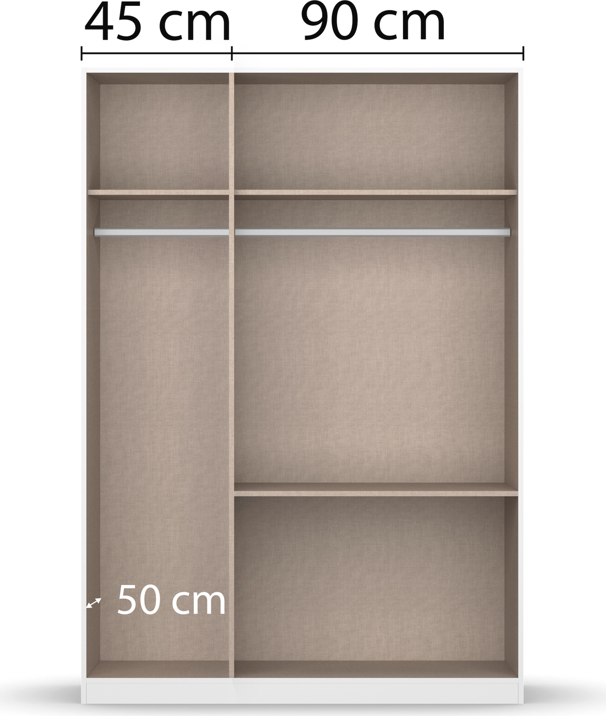 rauch Armoire à portes battantes »Kleiderschrank Schrank Garderobe Wäscheschrank Schlafzimmer JOEL« En 3 configurations différentes BASIC/CLASSIC/PREMIUM,  avec deux tiroirs, fonction Push-to-Open MADE IN GERMANY