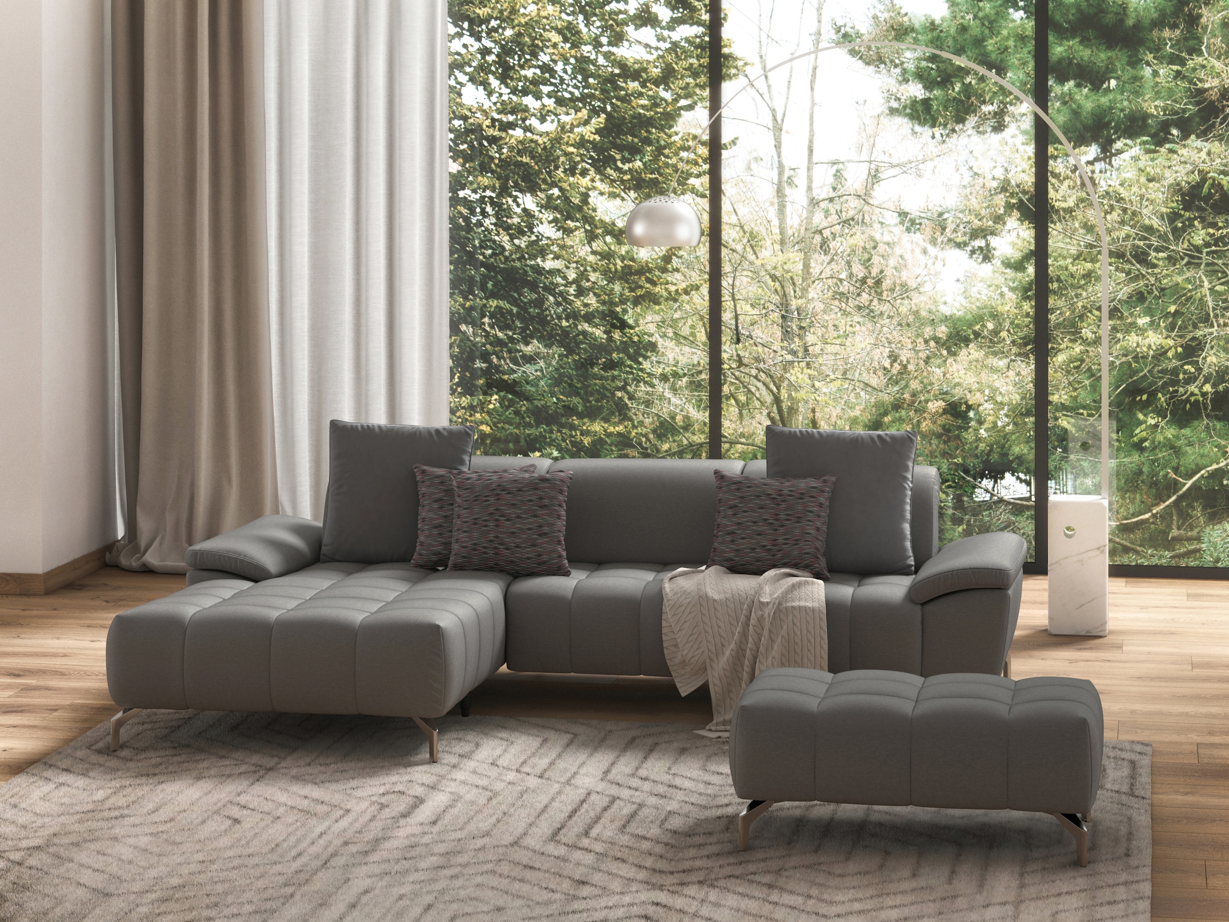 sit&more Canapé d'angle »Cool L-Form« wahlweise mit Kopfteilverstellung und Vorziehsitz, motorisch