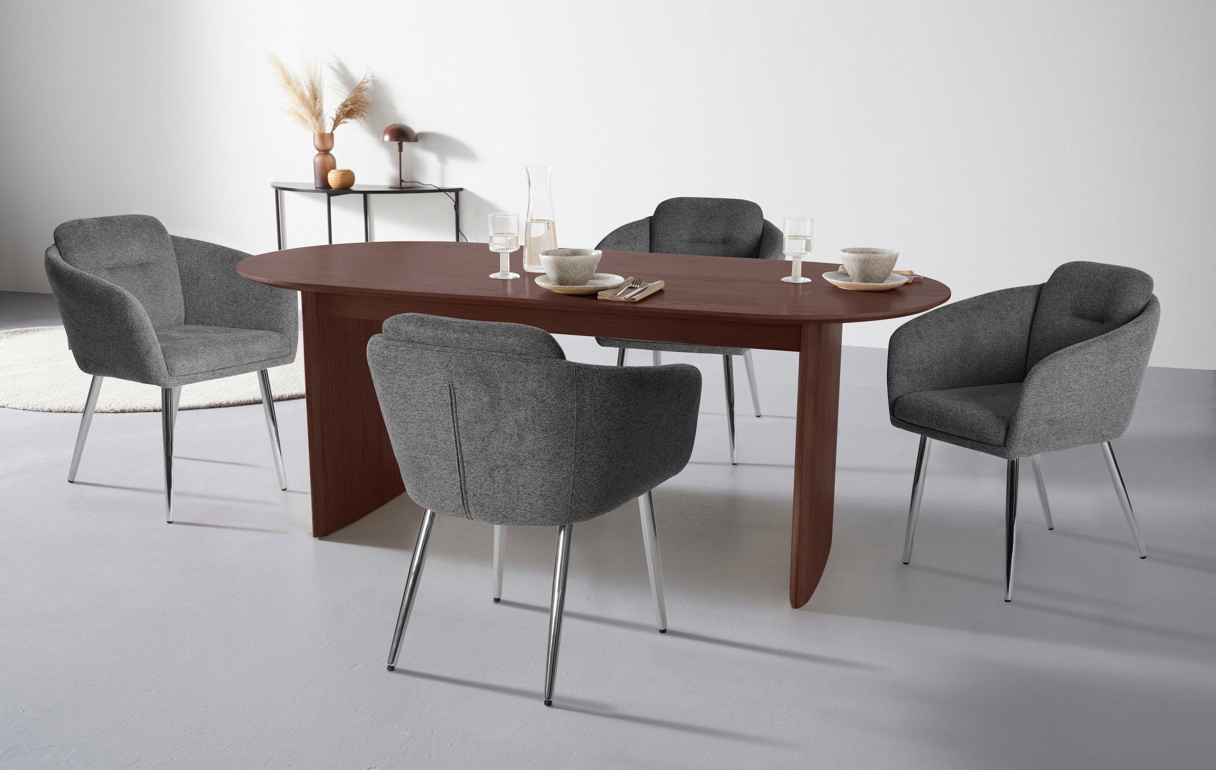 LeGer Home by Lena Gercke Chaise de salle à manger »Fleur« (Set) 2 cuisStrukturstoff, ergonomisches Design, gesteppte Rückenlehne