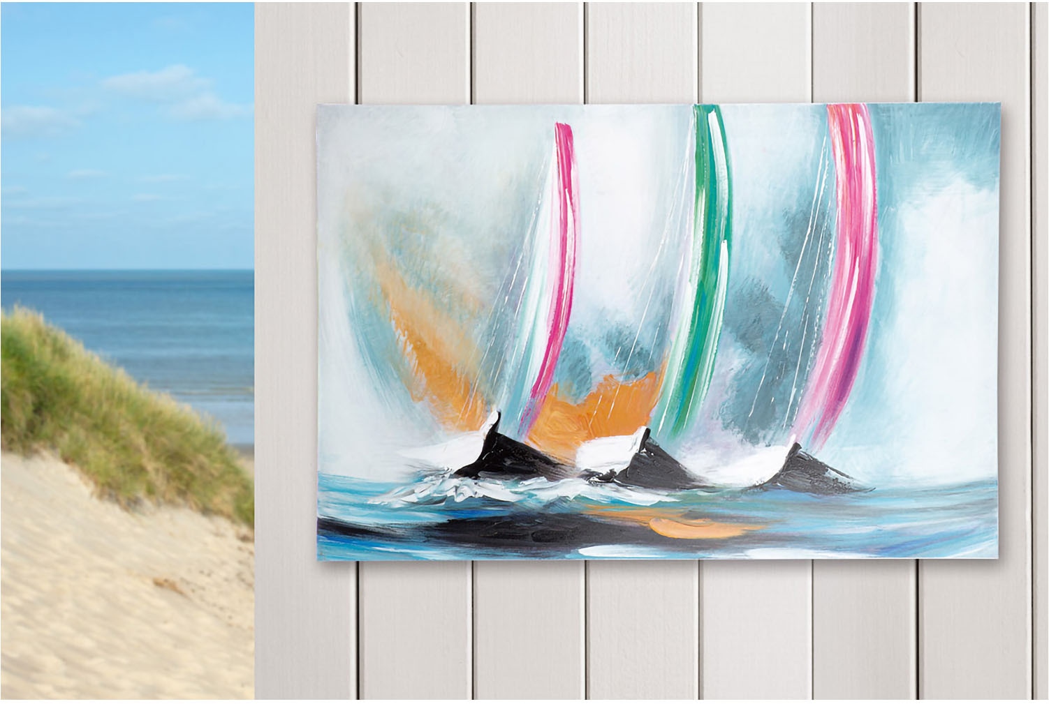 GILDE Tableau sur toile »Bild rechteckig Segeltörn« 1 cuis tlg.