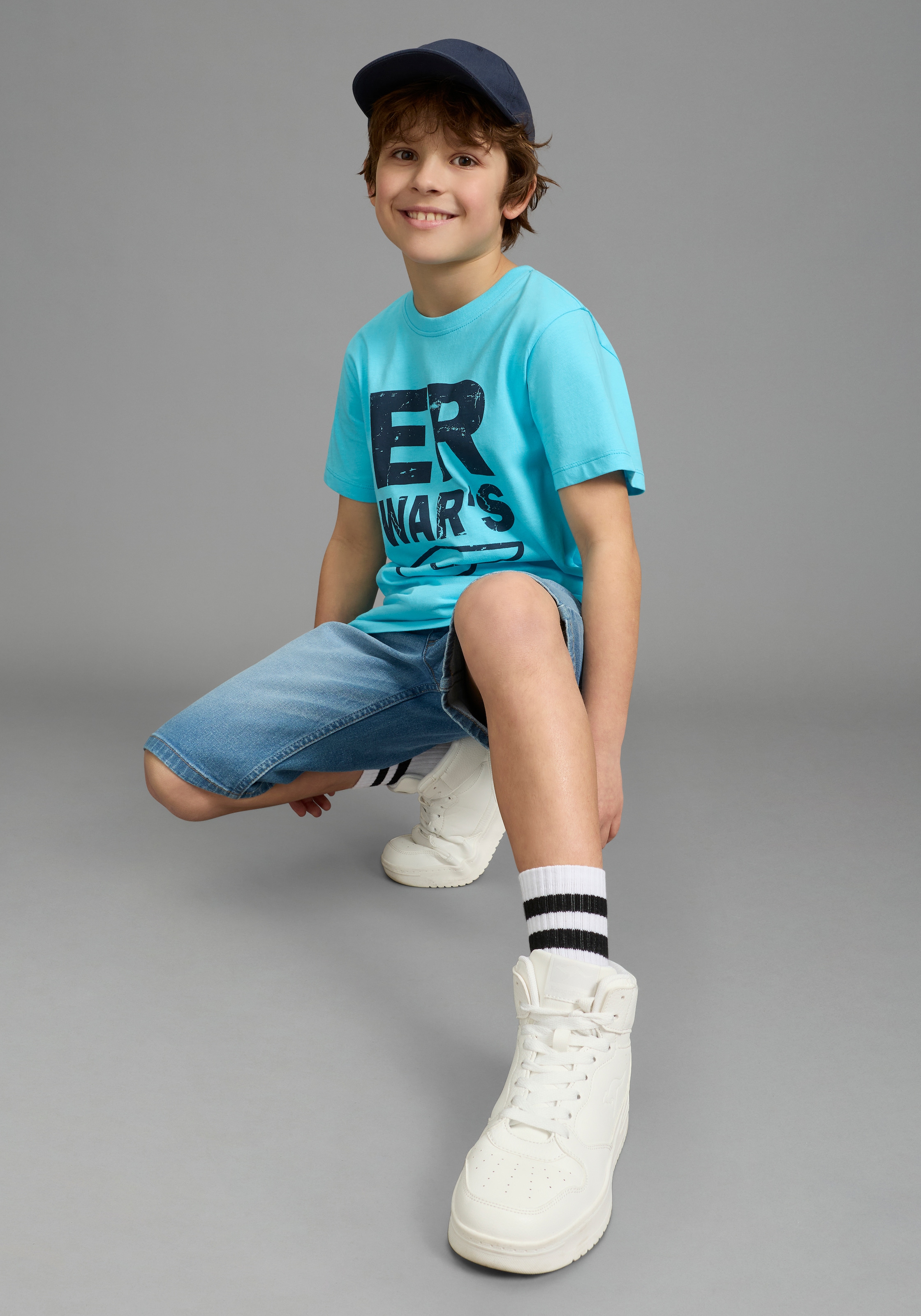 KIDSWORLD T-shirt »Sprücheshirt: ER WAR`S« Immer einen coolen Spruch parat. Sprücheshirt