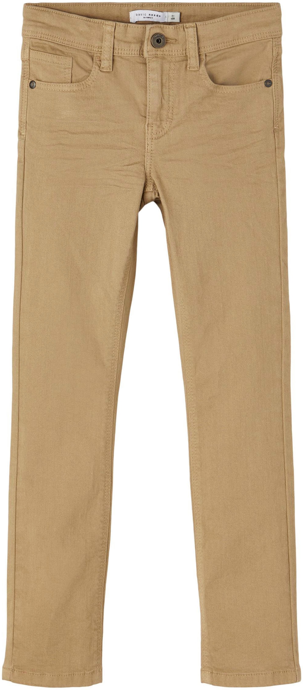 Name It Pantalon slim »NKMTHEO für Jungen mit verstellbarem Bund und schmaler Silhouette«  slim fit, Twill, Reissverschluss, uni