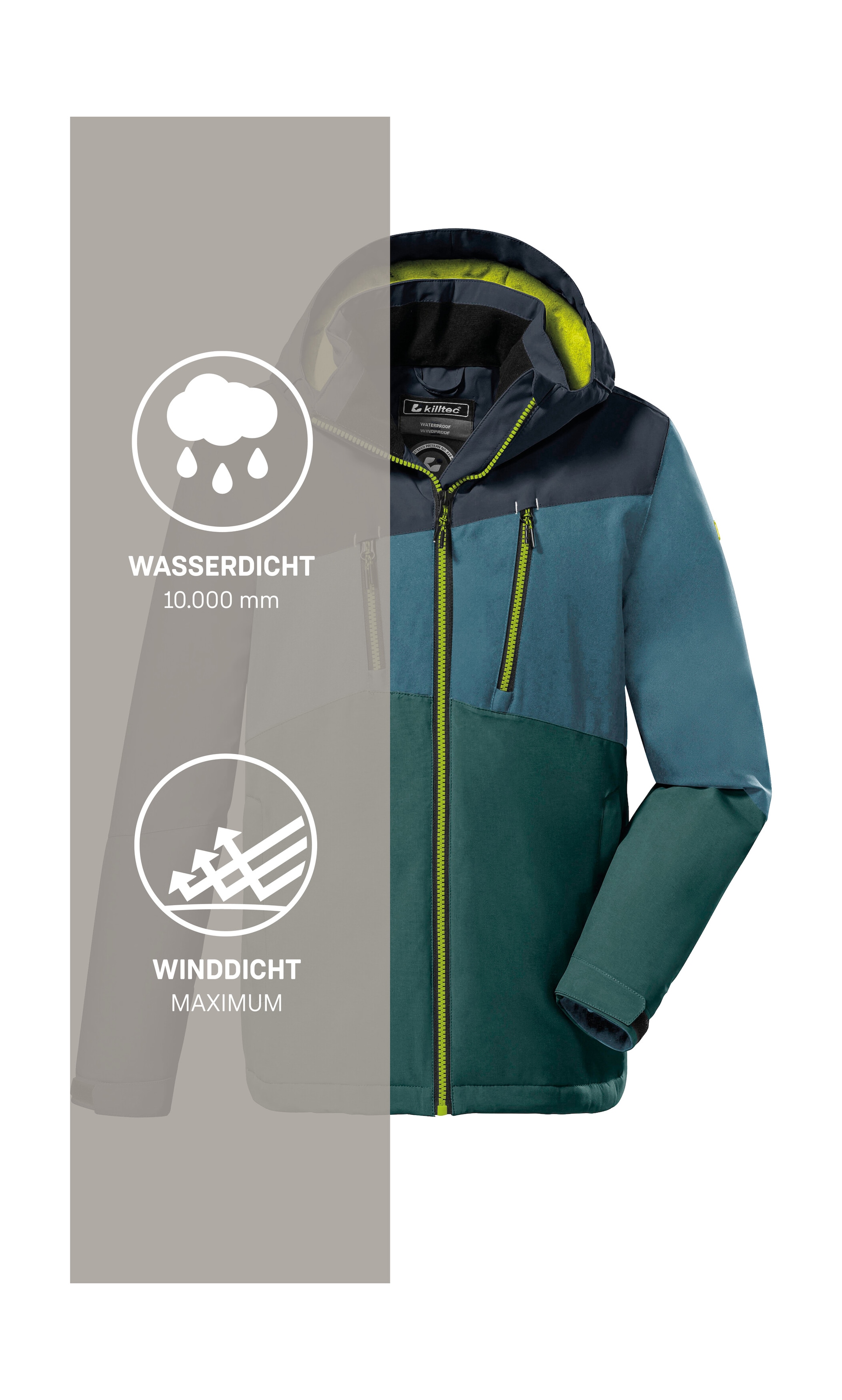 Killtec Veste d'extérieur »KOW 204 BYS JCKT« Wasserdichte, atmungsaktive Winterjacke mit verstellbarer Kapuze