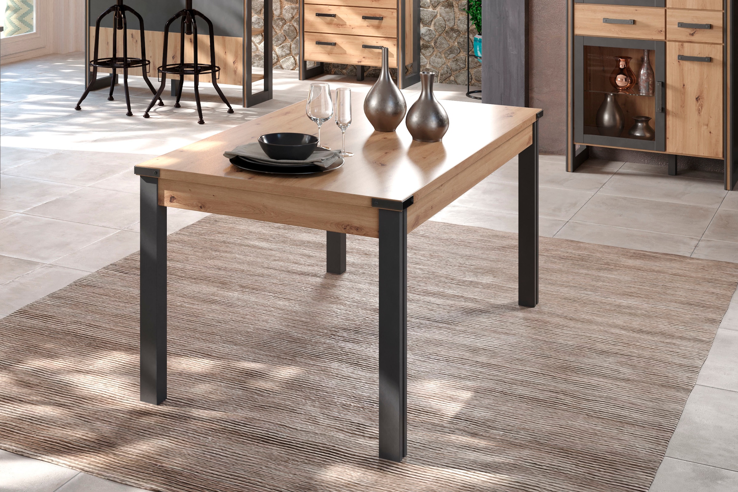 Home affaire Table de salle à manger »Mia« 1 cuis tlg. Esszimmertisch, rechteckige Form - (B/T/H) 160/90/77 cm