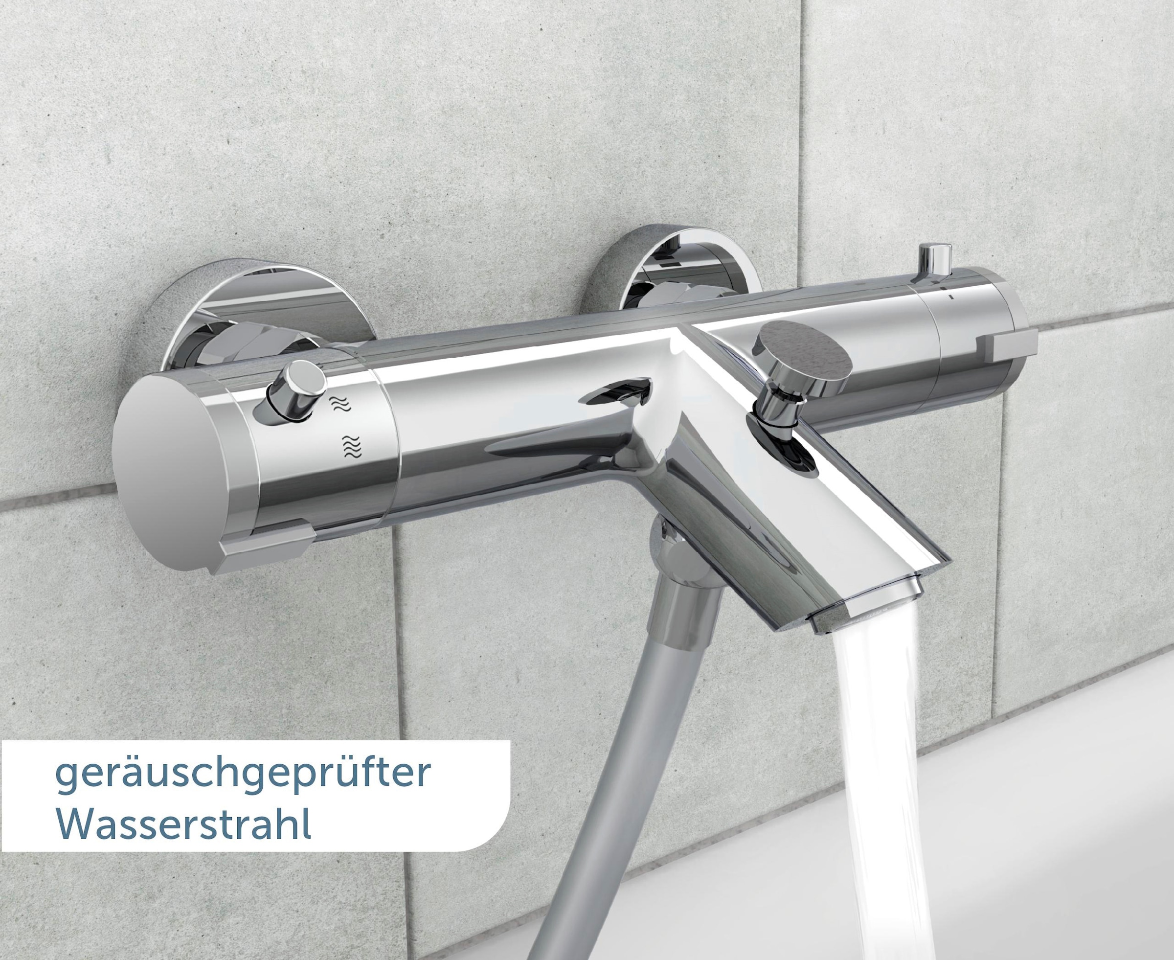 Schütte Wannenarmatur »London« Thermostat, Mischbatterie Badewanne, Wasserhahn Bad, Wannenarmatur