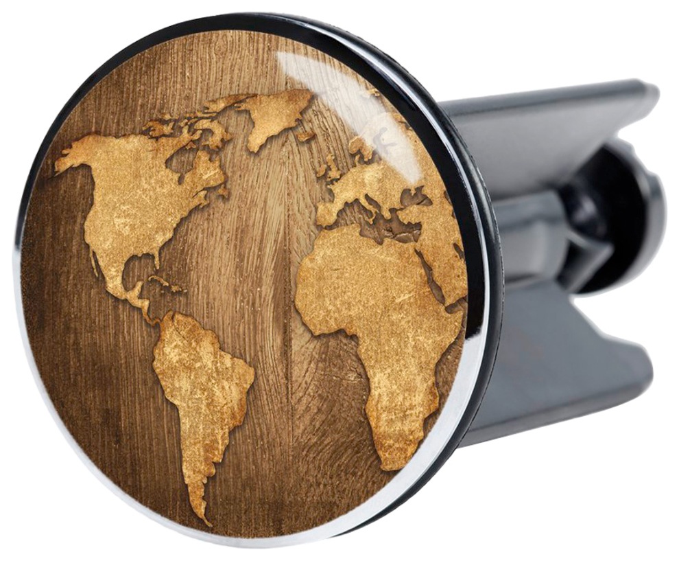 Sanilo Badaccessoire-Set »World Map« bestehend aus WC-Sitz, Badteppich und Waschbeckenstöpsel
